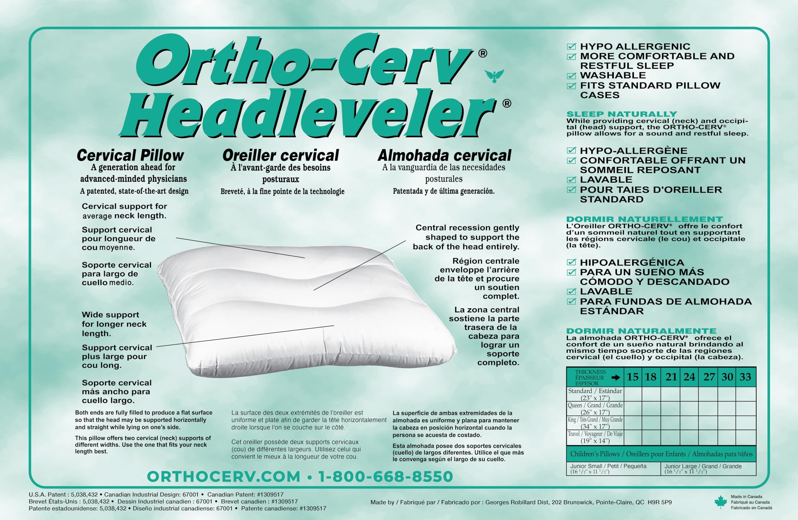 Orthopedic Cervical Pillow for Neck Pain Relief - King Size, Extra Firm Support - Perfect for Side Sleepers, Back Pain & Post-Surgery Recovery