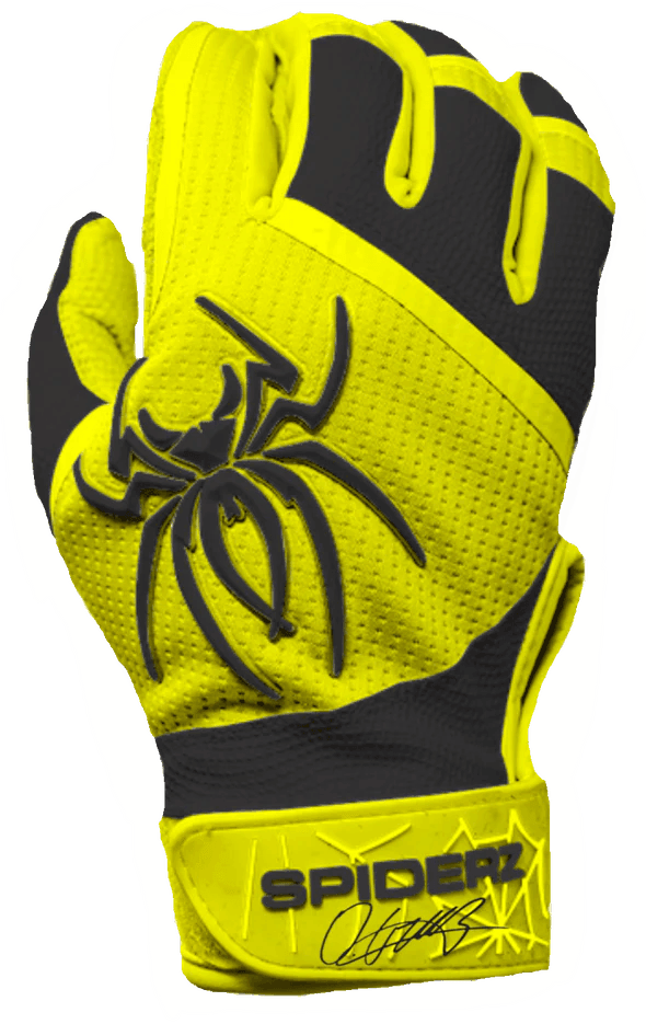 2023 Spiderz PRO Batting Gloves - Oneil Cruz Signature Series #2 Yellow/Black | Baseball Training & Game Performance | Perfect for MLB Fans & Players