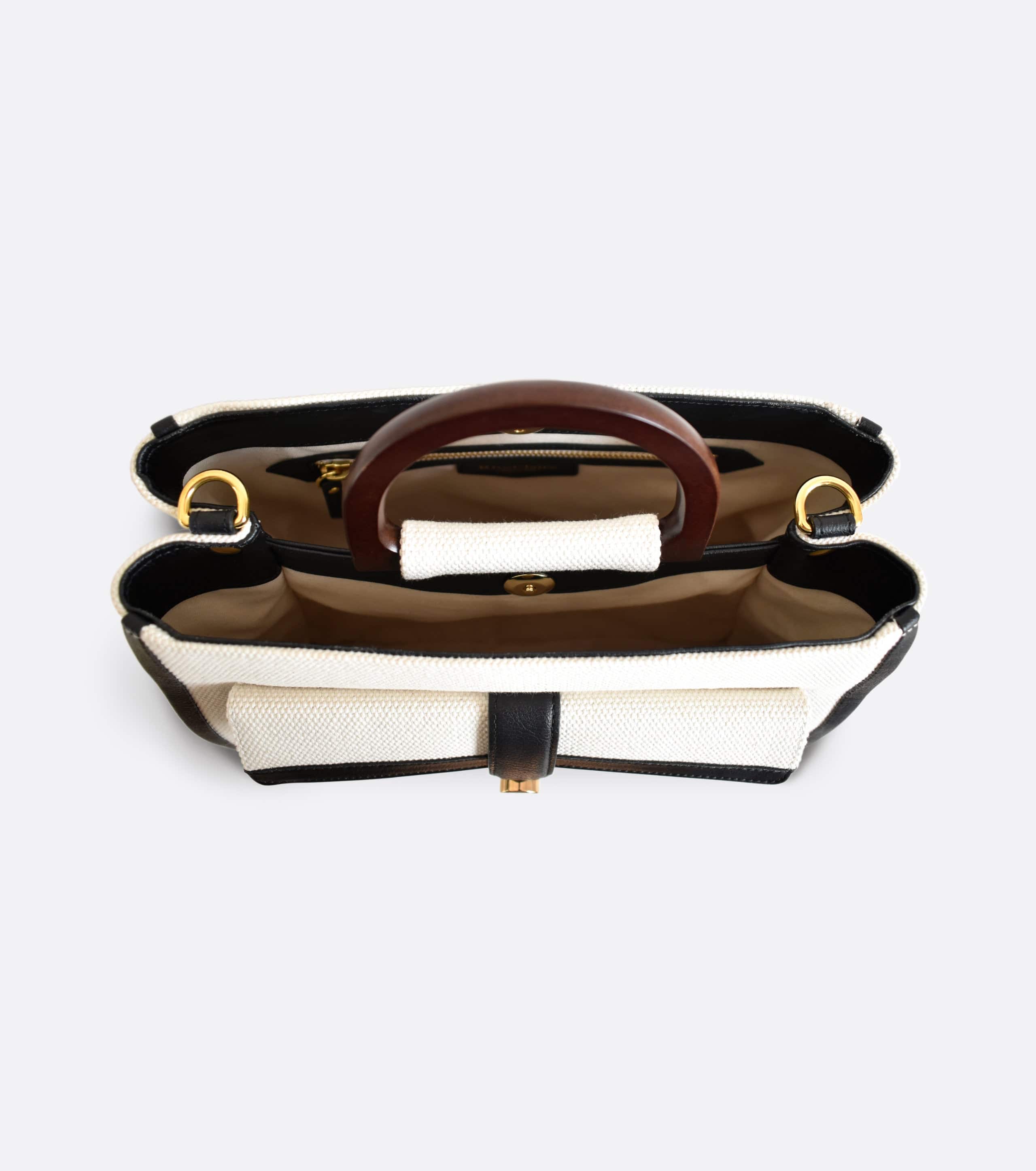 Organic Canvas Crossbody Bag for Women - Midi Dune Style in Black & White | Perfect for Travel, Shopping & Everyday Use