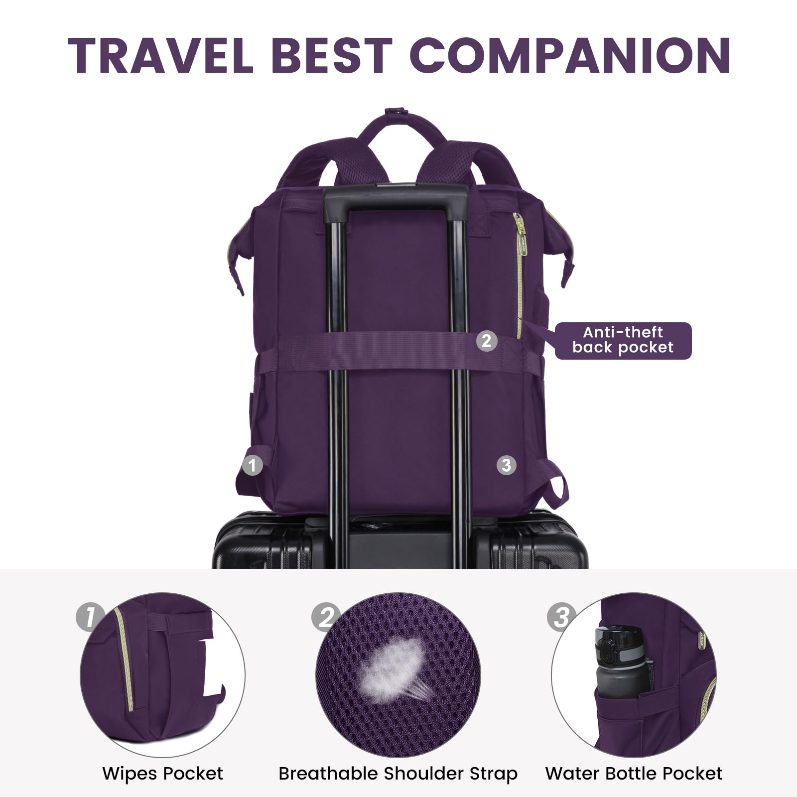LOVEVOOK Women's 17 Inch Laptop Backpack - Waterproof Work & Travel Backpack for Teachers, Nurses, Commuters & College Students | Perfect for Office, School, Daily Commute & Business Trips