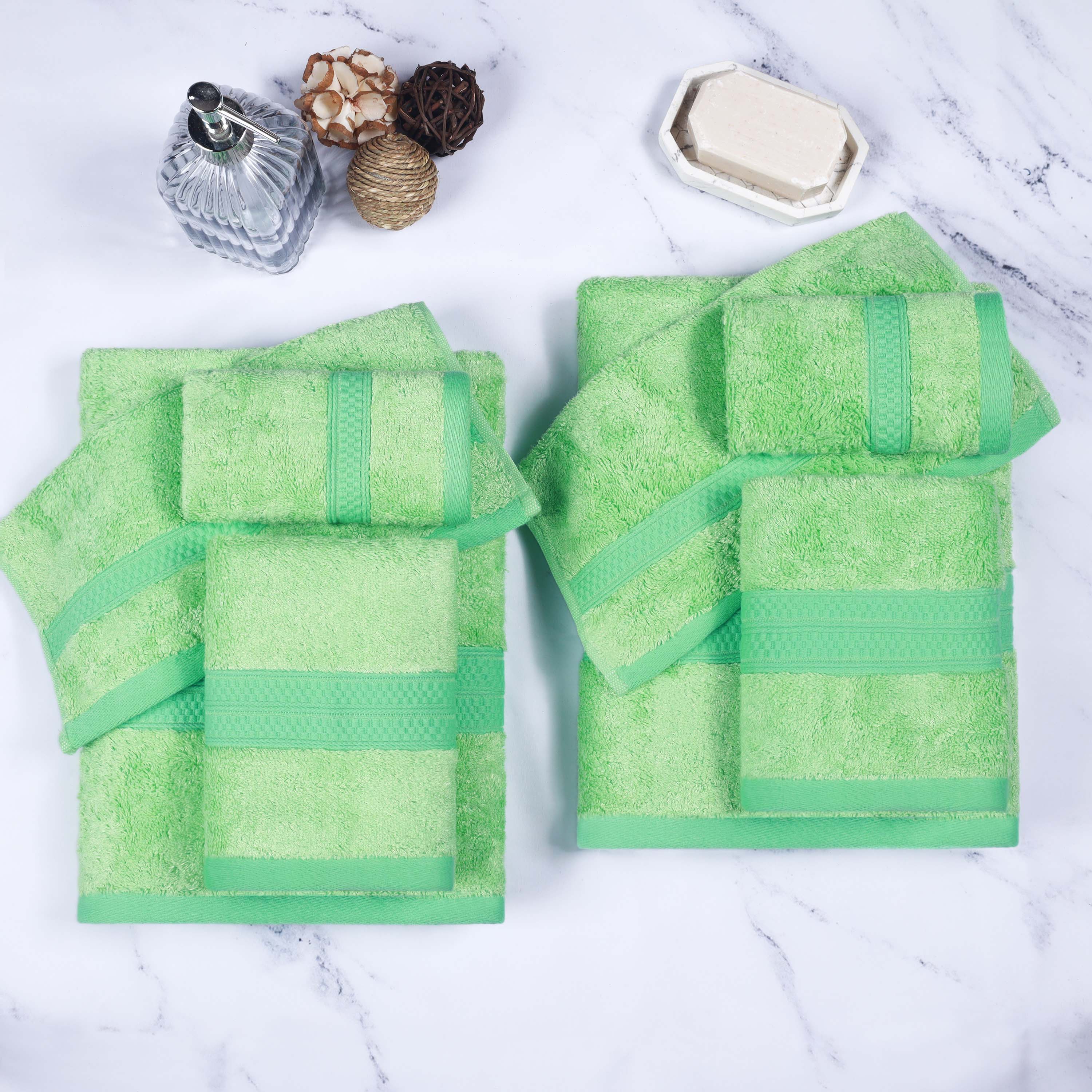 Ultra Soft Rayon Bamboo Cotton Blend 8-Piece Towel Set | Luxury Bath & Beach Towels for Spa, Pool & Home Use