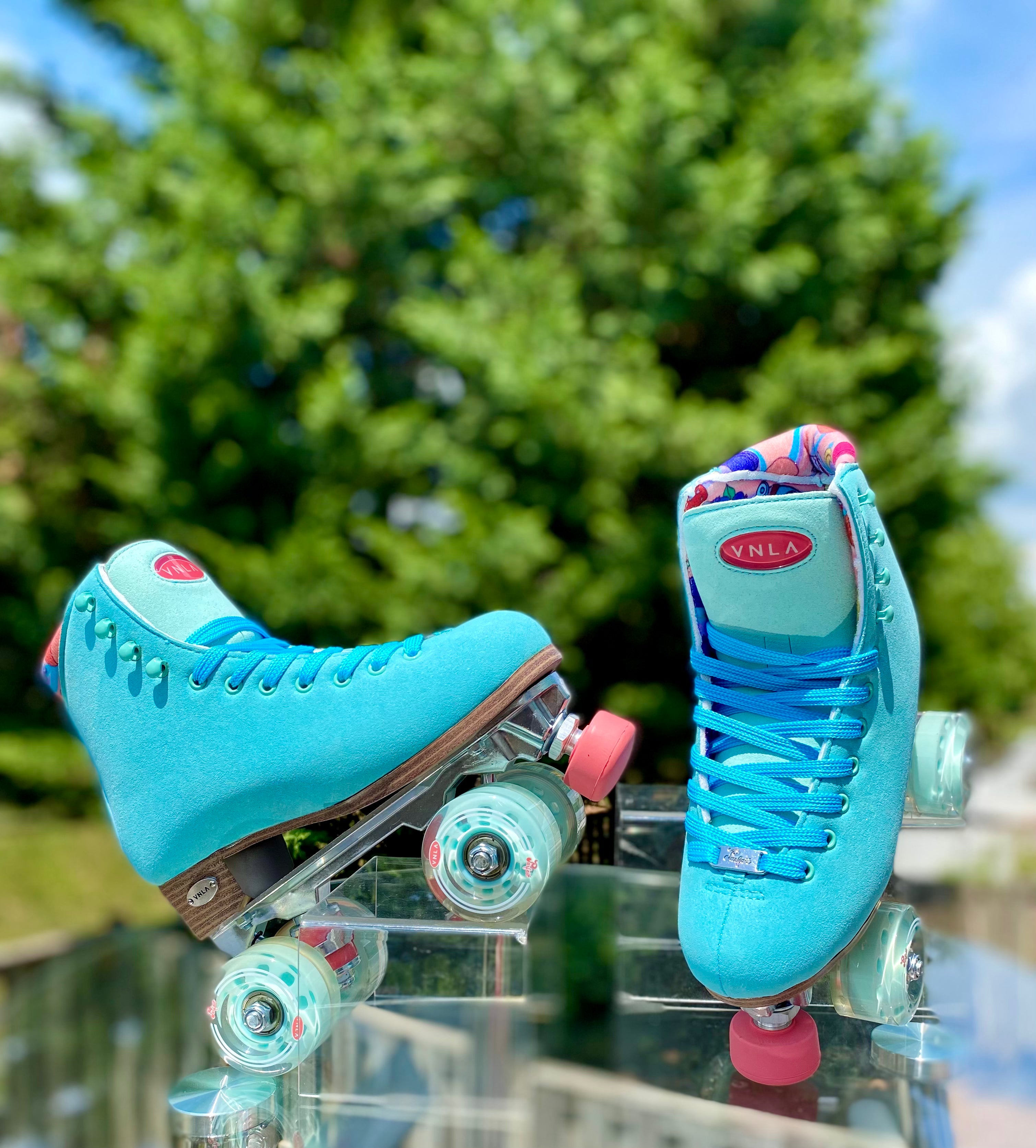 Vnla Parfait Outdoor Roller Skates for Women & Men - Comfortable Quad Skates with Light-Up Wheels for Street, Park & Trail Skating