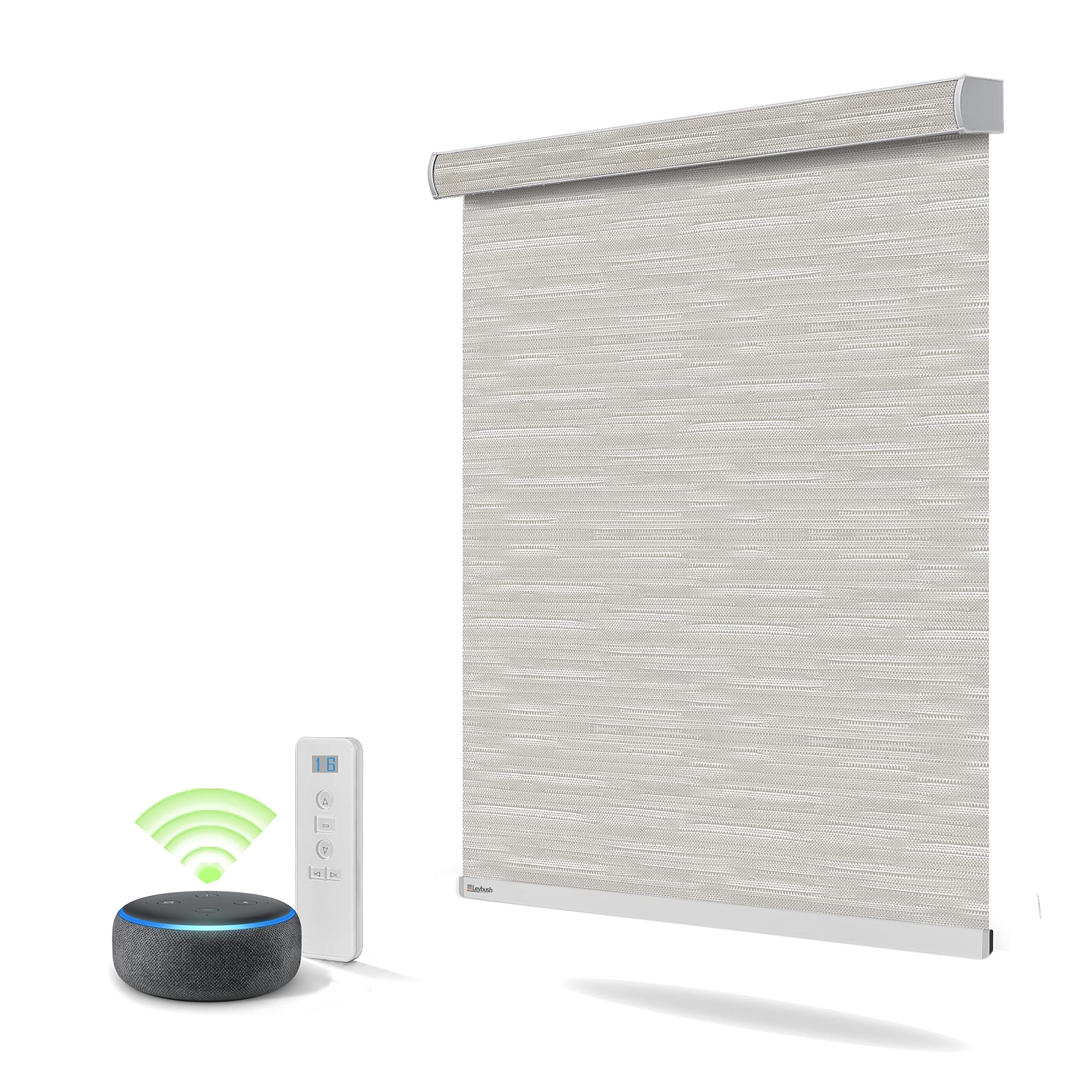 Smart Motorized Roller Shades with Remote Control - Rechargeable Built-in Battery, App & Voice Control for Alexa & Google Home - Perfect for Smart Homes, Bedrooms & Living Rooms