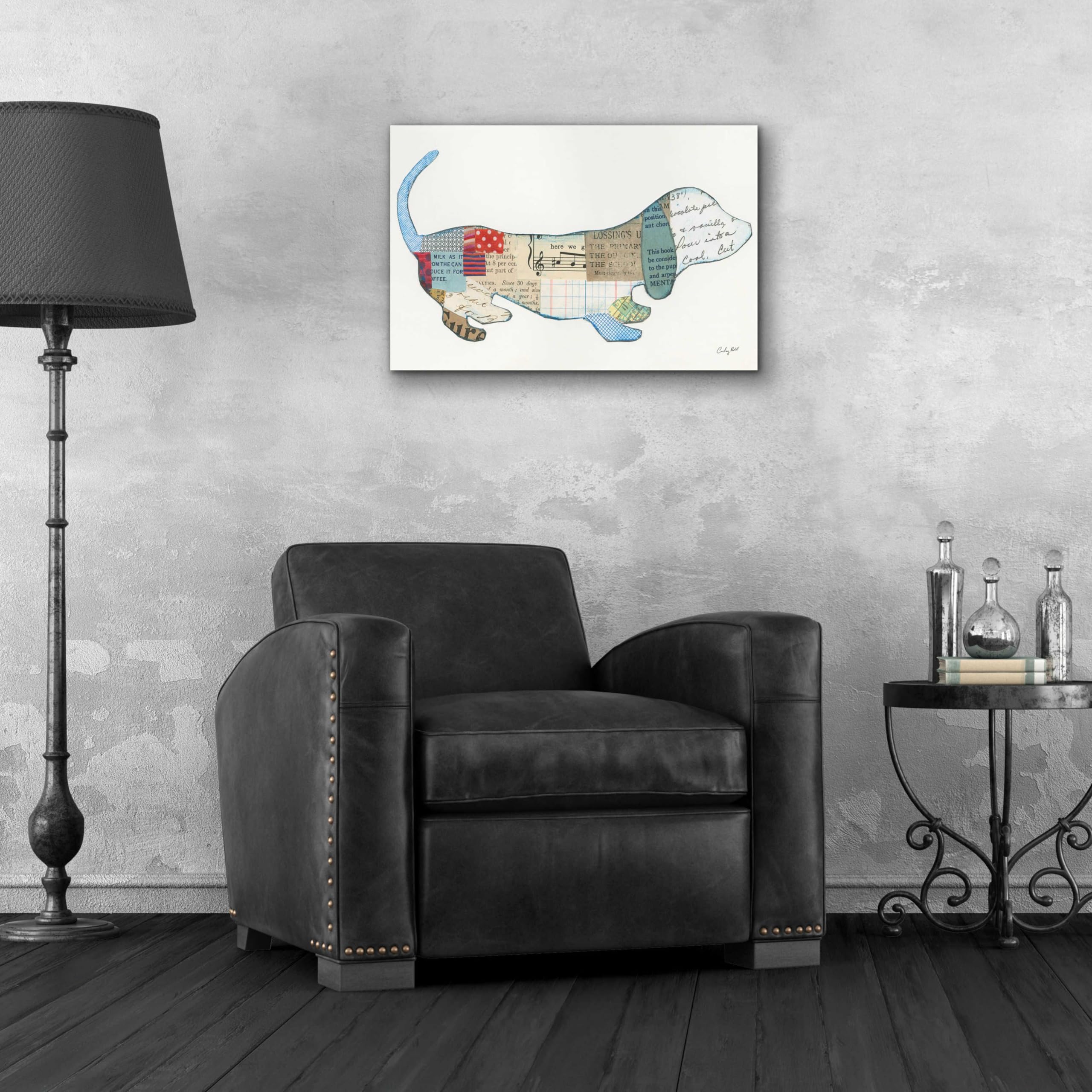 Courtney Prahl 'Good Dog III Crop' Acrylic Glass Wall Art - 24x16 Inches Modern Dog Painting for Living Room, Bedroom & Office Decor