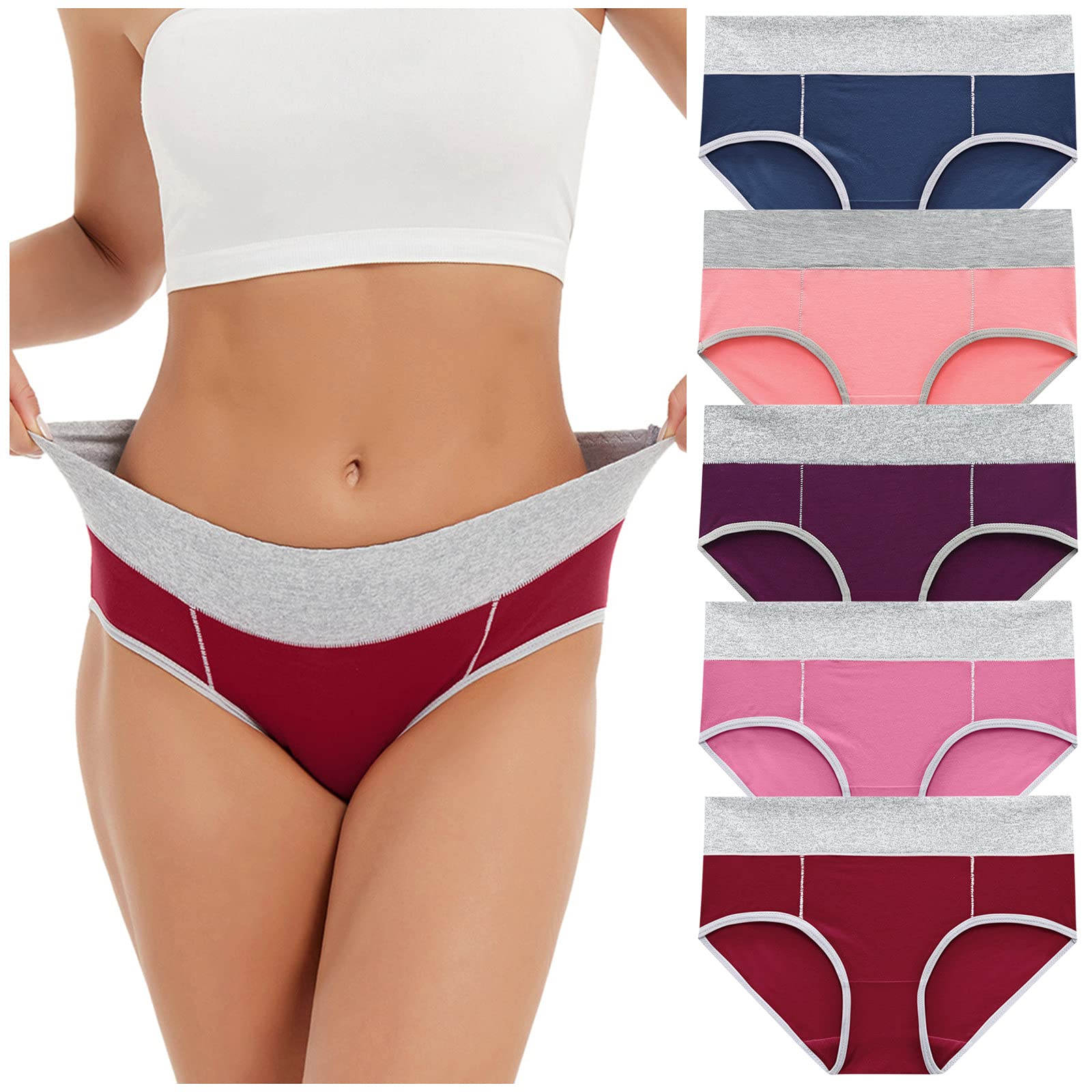 Soft Cotton Women's Underwear - Bikini & Briefs in Solid Colors & Patchwork Designs | Comfortable Panties for Everyday Wear, Workout & Sleep