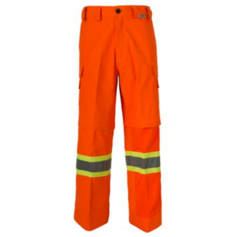 CoolWorks Hi-Visibility Ventilated Cargo Work Pants for Men - Orange Safety CW2ORGA | Durable Construction Workwear for Outdoor Jobs & Hazardous Environments