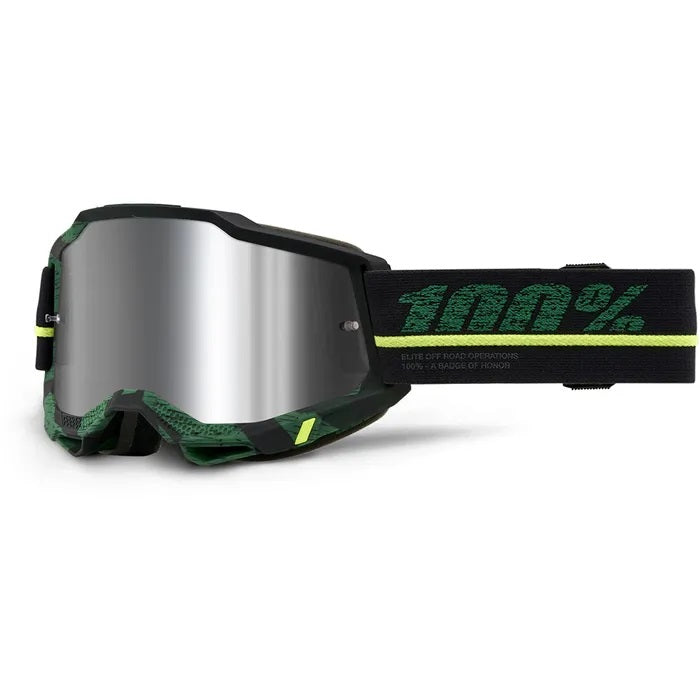 Accuri 2 MX Goggles with Mirror Lens - 100% UV Protection for Motocross & Off-Road Riding - Perfect for Dirt Biking, ATV & MX Racing