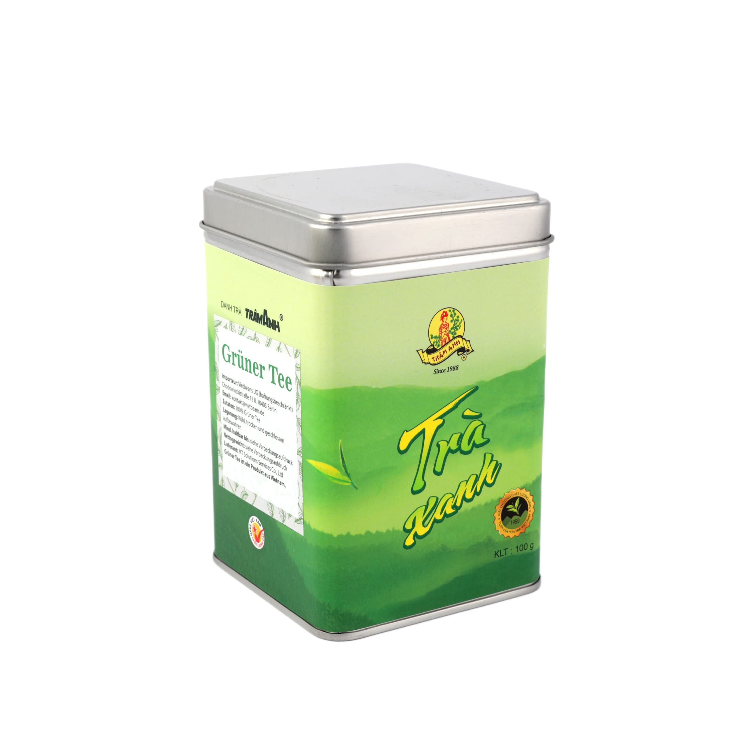 Premium Vietnamese Green Tea Gift Set - 100g High-Quality Loose Leaf Tea in Luxury Tin Canister - Perfect for Gifting, Relaxation & Tea Ceremonies