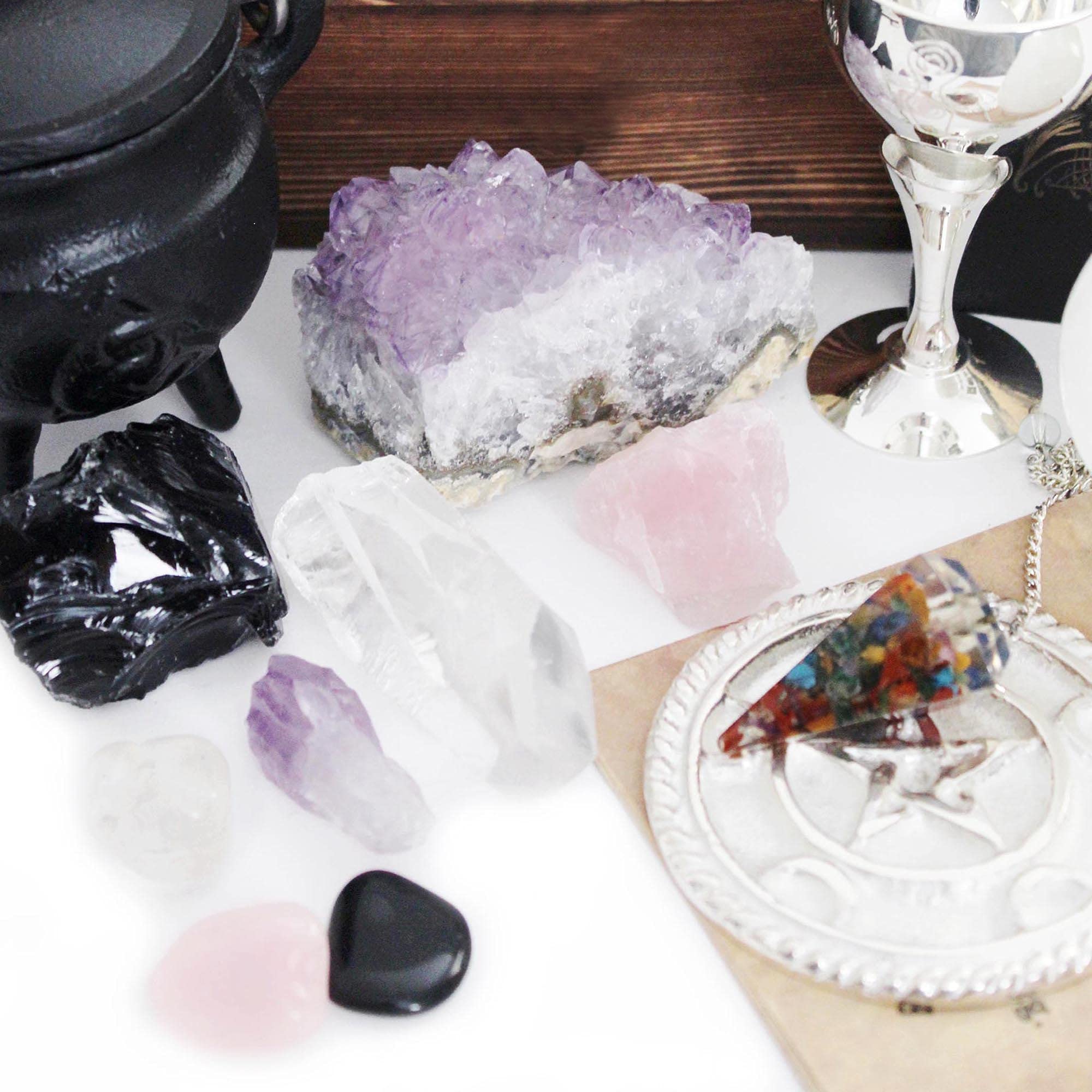 Complete Witchcraft & Herbalism Kit - 109 Wiccan Supplies with Herbs, Crystals & Altar Tools for Spells, Rituals & Magic Practice | Perfect for Beginners & Practitioners