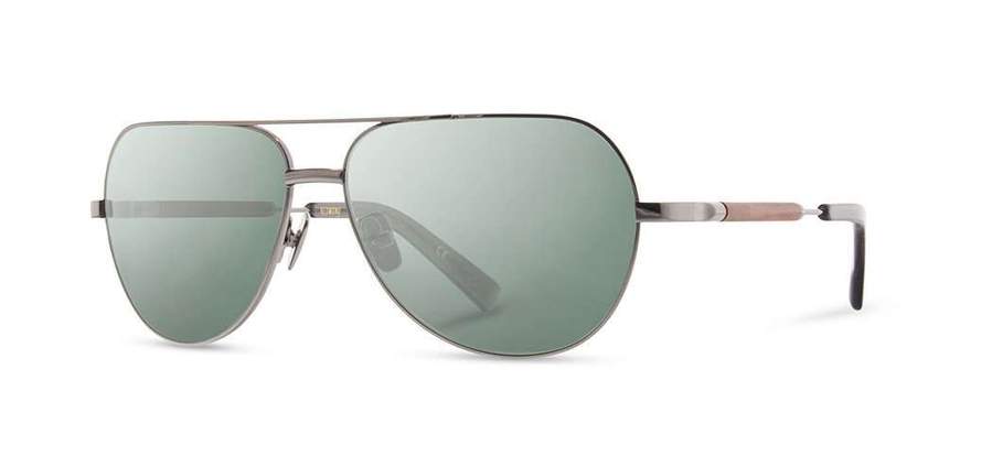 Shwood Redmond Metal Sunglasses - Black Chrome Titanium Frame with G15 Polarized Lenses - Stylish & Durable for Outdoor Activities, Driving & Fashion