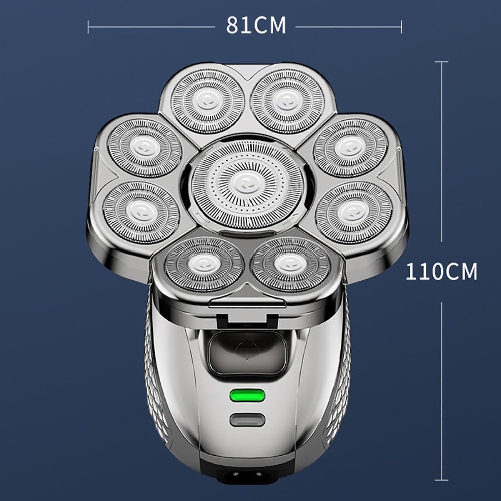 6-in-1 Electric Shaver for Bald Men - Rechargeable Head Shaver, Beard Trimmer & Body Groomer | Perfect for Head Shaving, Facial Hair & Body Grooming at Home or Travel