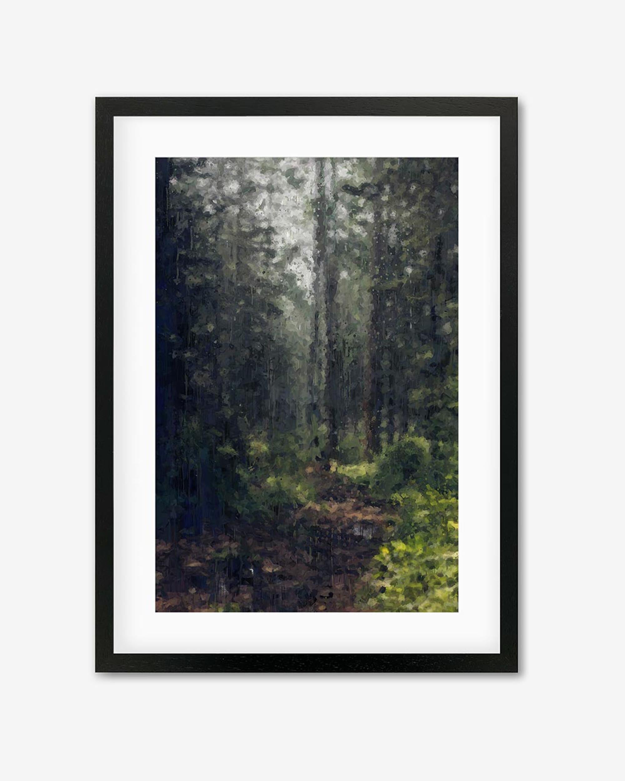 Green Forest Landscape Framed Wall Art - Nature Inspired Canvas Painting for Living Room, Bedroom & Office Decor