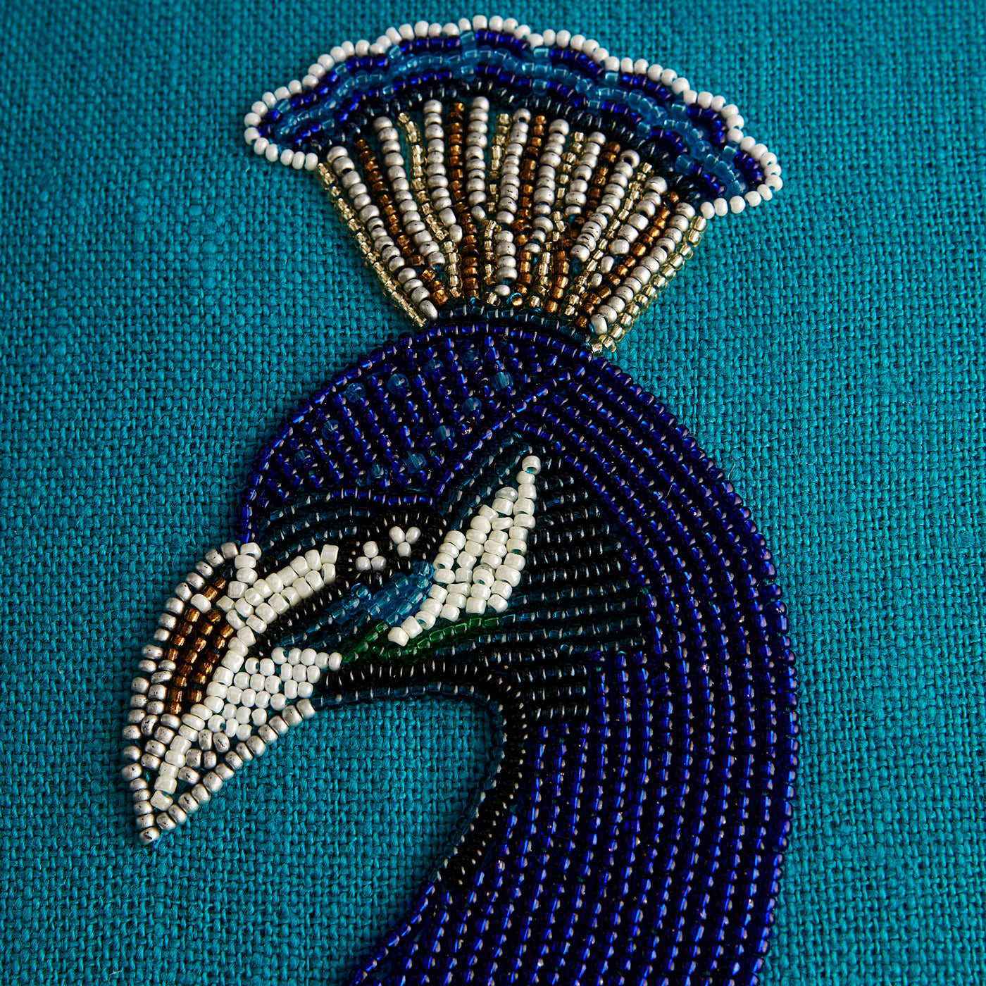Peacock Beaded Throw Pillow Cover - Bohemian Home Decor for Couch, Bed, Sofa - Perfect for Living Room, Bedroom & Nursery Decor