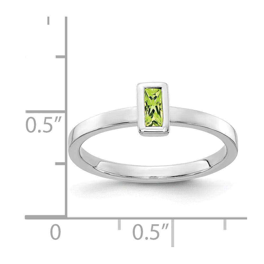 14K White Gold Peridot Ring for Women - Dainty Green Gemstone Jewelry - Perfect for Engagement, Anniversary & Everyday Wear