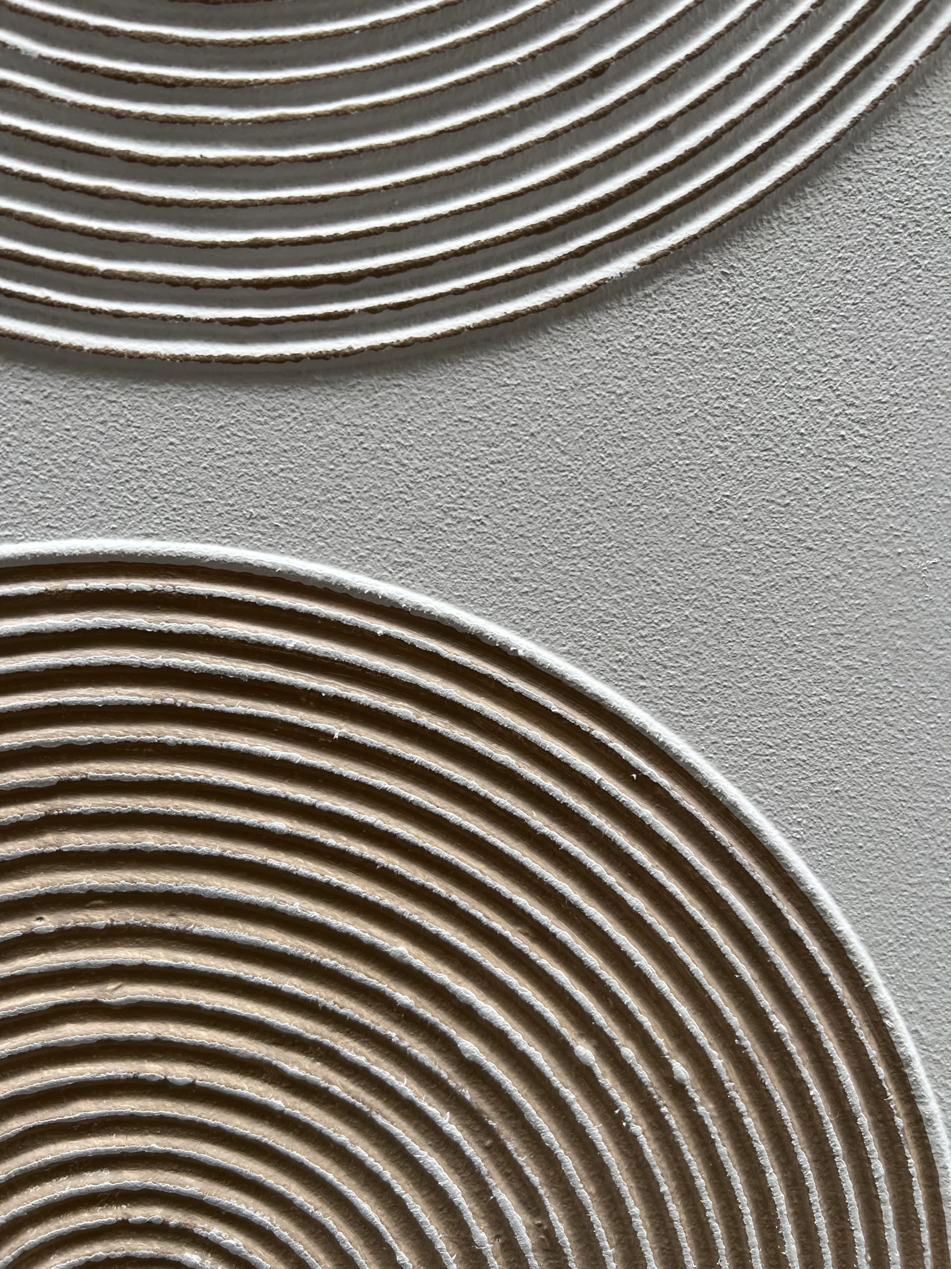 Hand-Painted Abstract Oil Painting Set of 3 - White & Brown Textured Contemporary Minimalist Wall Art (28x16 Inches) - Perfect for Living Room, Bedroom & Office Decor