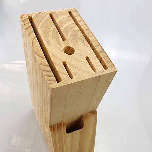 Premium Wooden Knife Block Set - 6-Slot Countertop Knife Holder with Built-in Scissors Slot | Kitchen Knife Organizer for Chefs & Home Cooks | Perfect for Countertop Storage & Safe Knife Display