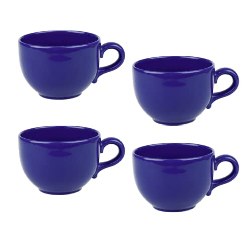 Waechtersbach Fun Factory Jumbo Coffee Mugs Set of 4 – Royal Blue Ceramic Tea & Coffee Cups – Large 20oz Mugs for Coffee, Tea, Cereal or Soup – Durable Dishwasher Safe – Perfect Gift for Coffee Lovers, Office Use or Home Breakfast