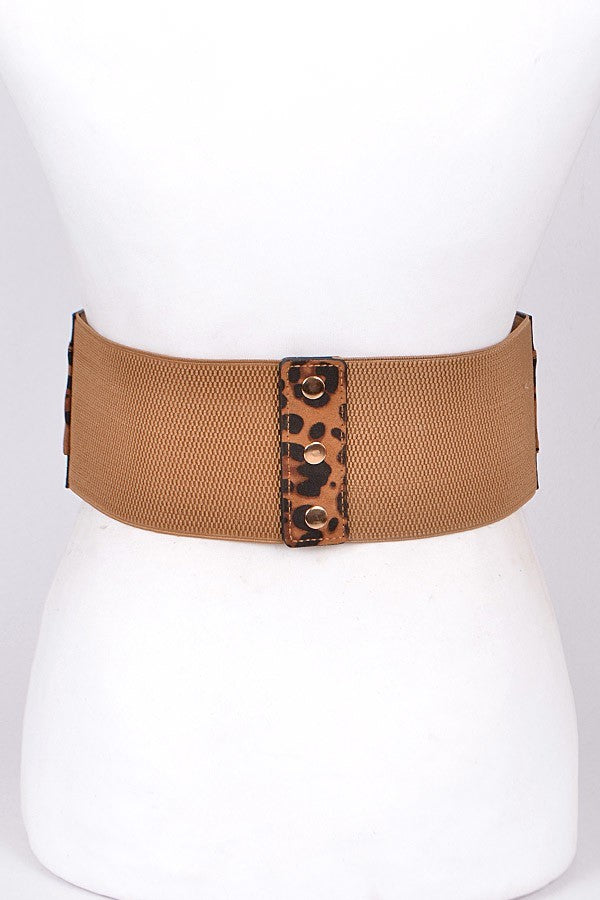 Cheetah Print Stretch Tie Belt for Women - Adjustable Waistband for Dresses, Skirts & Pants - Fashion Accessory for Casual & Office Wear