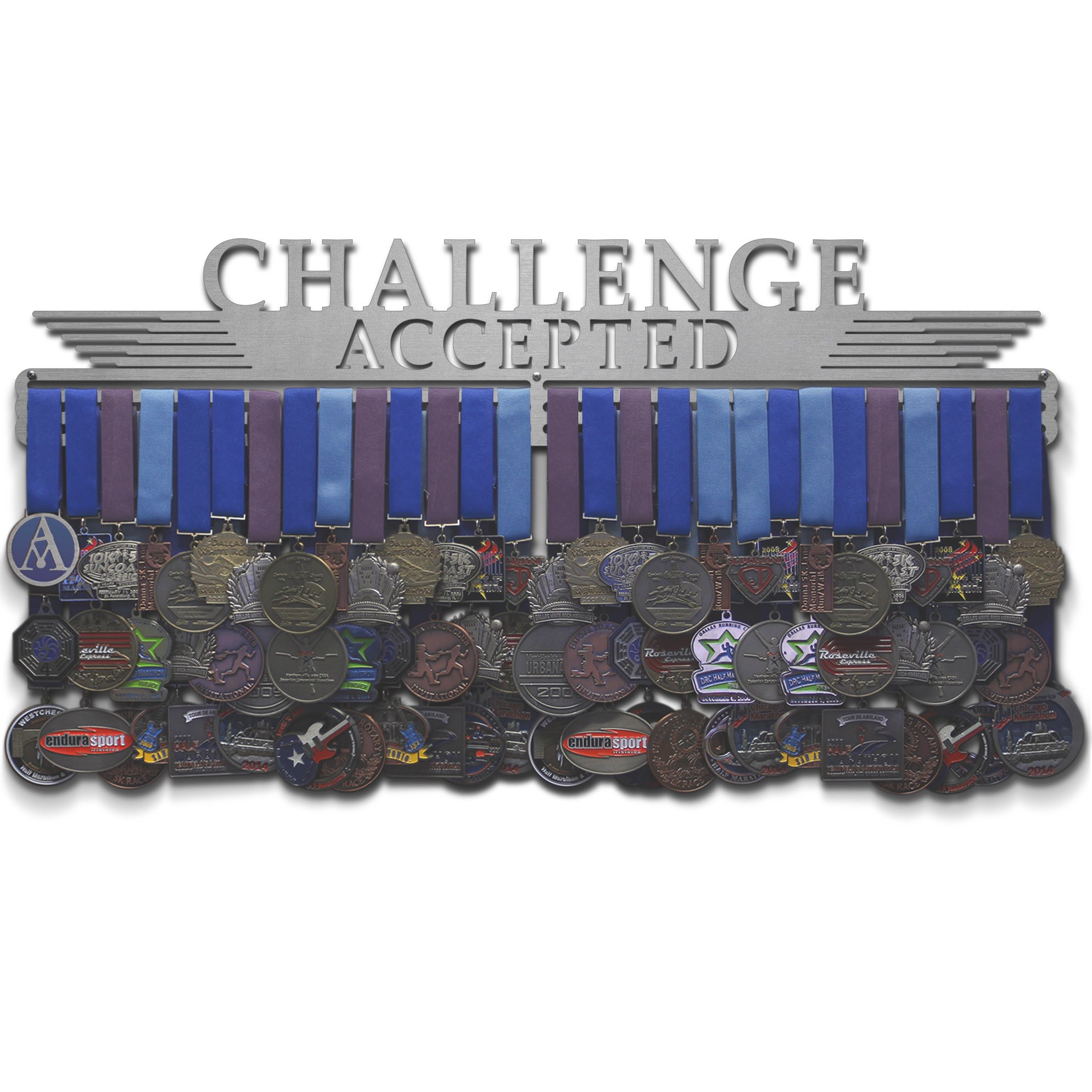 Challenge Accepted - Premium Multiple Medal Award Holder Display Hanger Rack for Sports Trophies, Military Medals & Achievement Awards - Perfect for Home, Office or Trophy Case Display