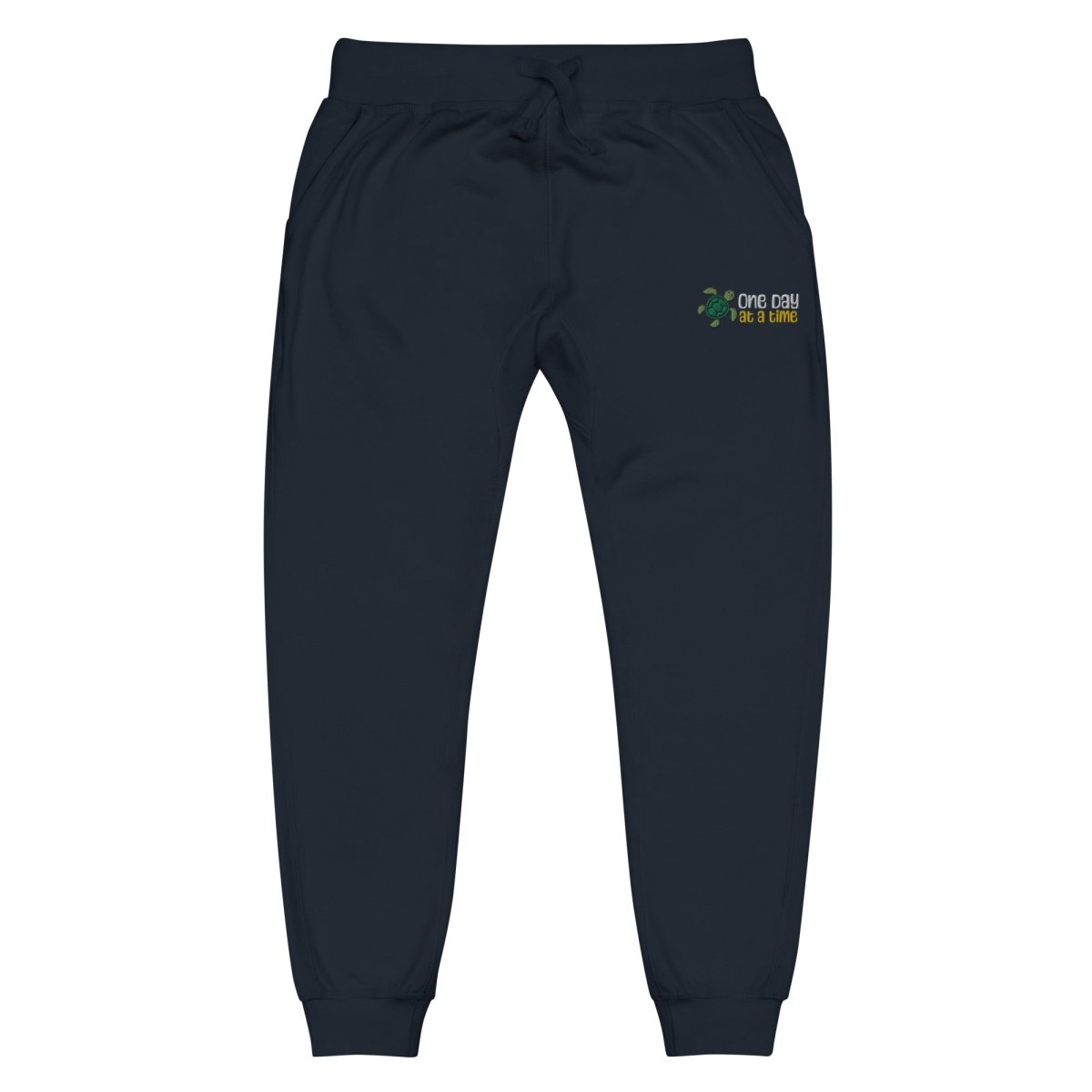 One Day at a Time Turtle Fleece Sweatpants - Cozy Casual Lounge Pants for Women & Men - Perfect for Home Relaxation, Yoga, and Winter Comfort