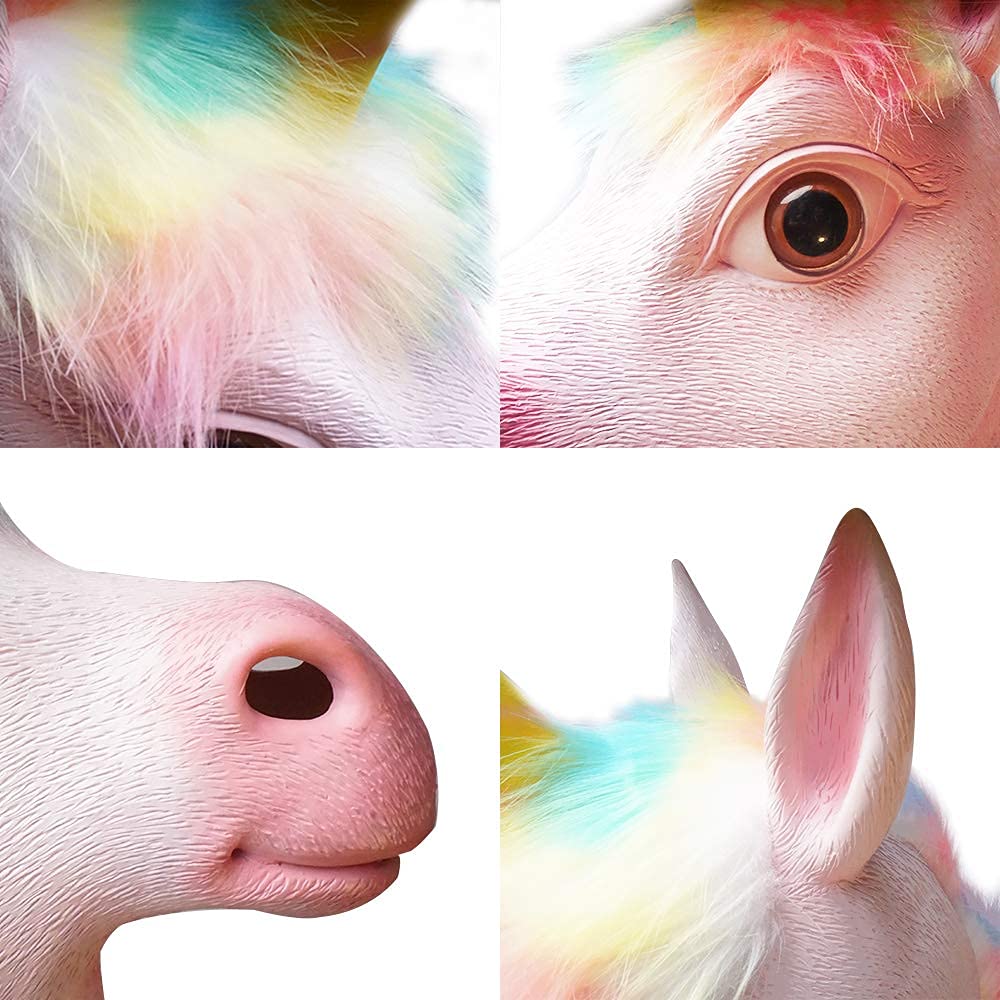 PartyHop - Unicorn Mask for Halloween & Cosplay - Rainbow Pink Animal Costume for Adults & Kids - Perfect for Costume Parties, Dress-Up, and Festive Celebrations