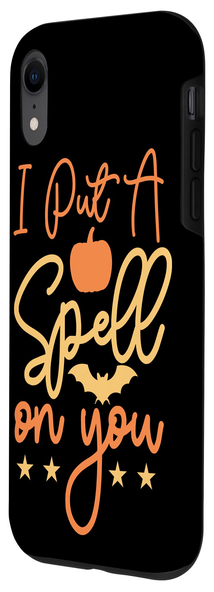 iPhone XR Halloween Case - 'I Put A Spell On You' Pumpkin & Bat Design | Perfect for Trick-or-Treating, Costume Parties & Spooky Celebrations