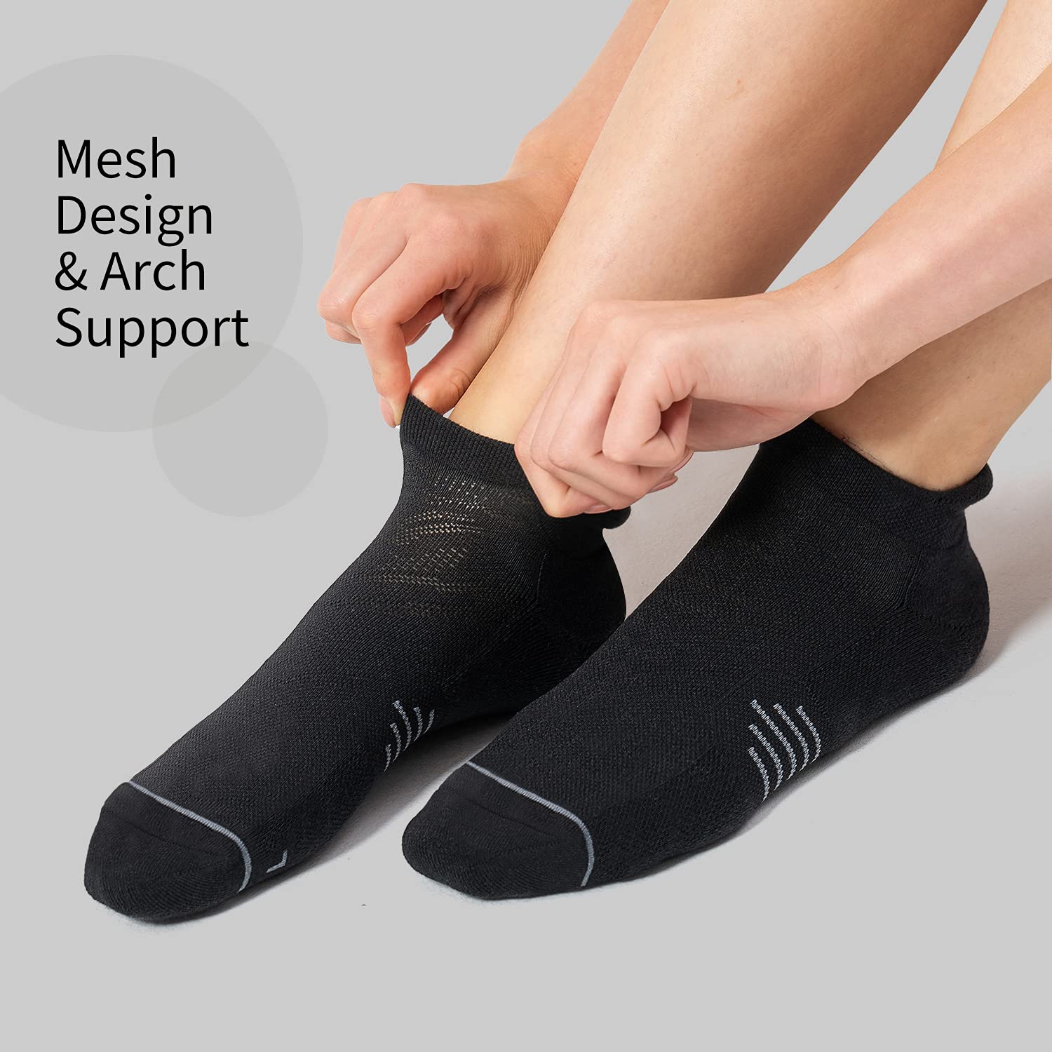 FITRELL 6 Pack Women's Cushioned Ankle Running Socks - Low Cut Athletic Socks for Jogging, Gym Workouts & Everyday Comfort
