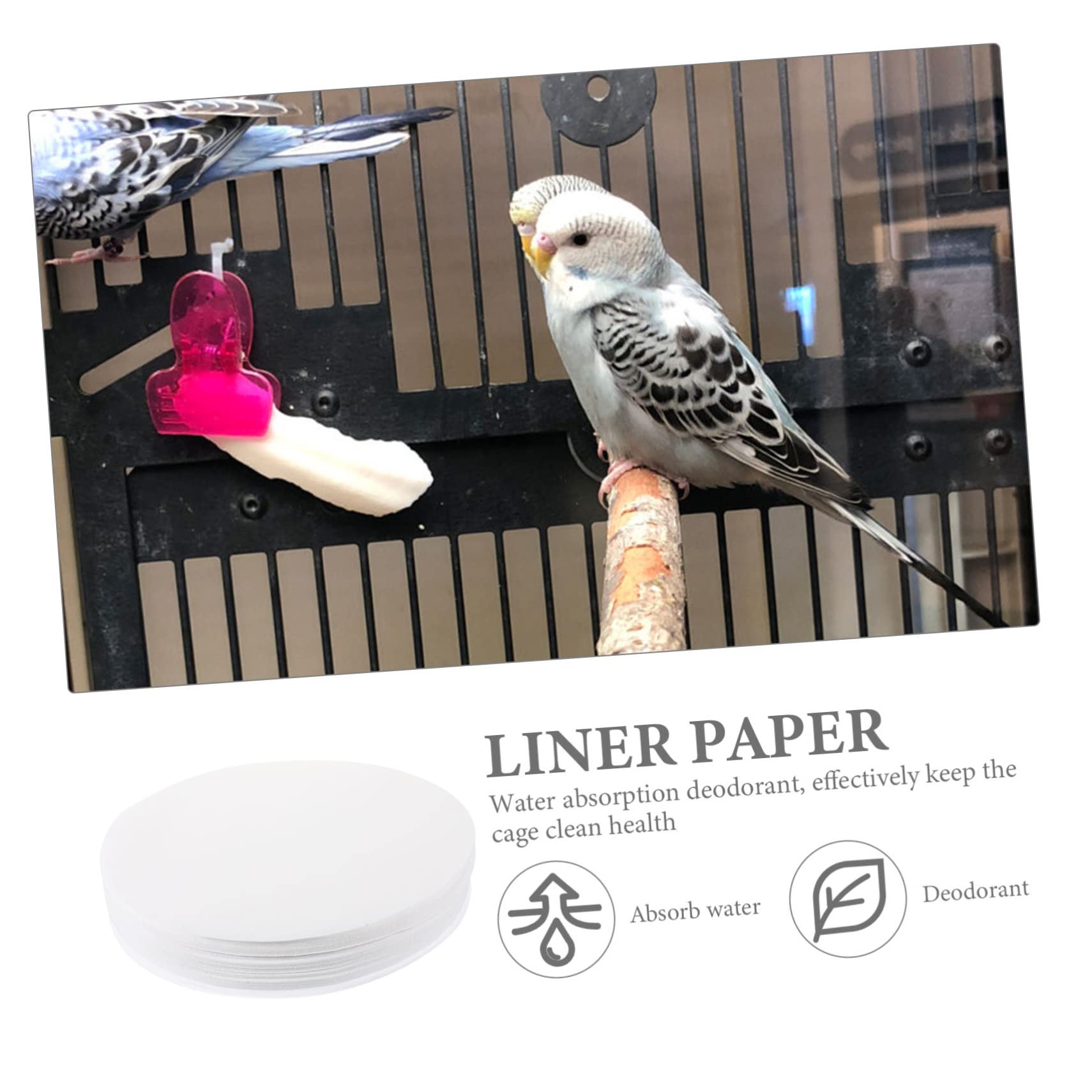 100 Sheets Thick White Absorbent Disposable Bird Cage Liner Pads - Premium Cage Cushion Paper for Parrots, Cockatiels & Large Birds | Ideal for Daily Cage Cleaning & Odor Control