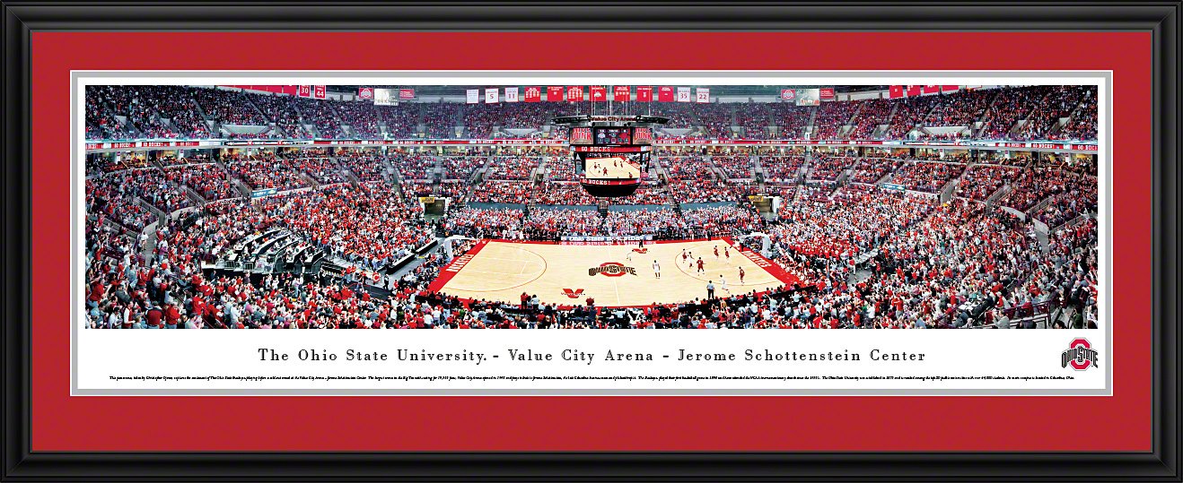 Ohio State Buckeyes Basketball Poster - Blakeway Panoramas NCAA Sports Wall Art for Game Room, Dorm & Office Decor