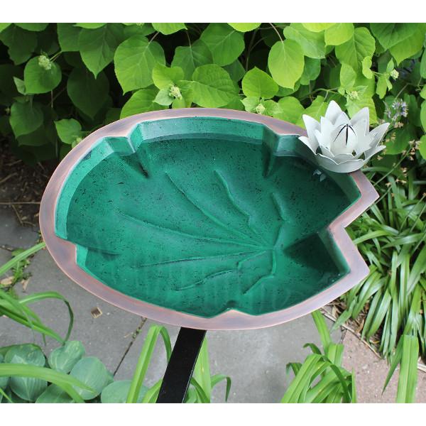Lilypad Birdbath - Decorative Garden Bird Bath with Natural Leaf Design for Outdoor Bird Watching & Garden Decor