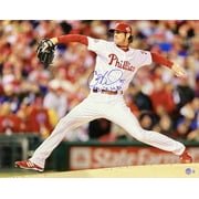 Cole Hamels Autographed 16x20 Philadelphia Phillies Photo - 2008 World Series MVP Inscribed BAS ITP - Perfect for Baseball Memorabilia Collectors and Phillies Fans Display