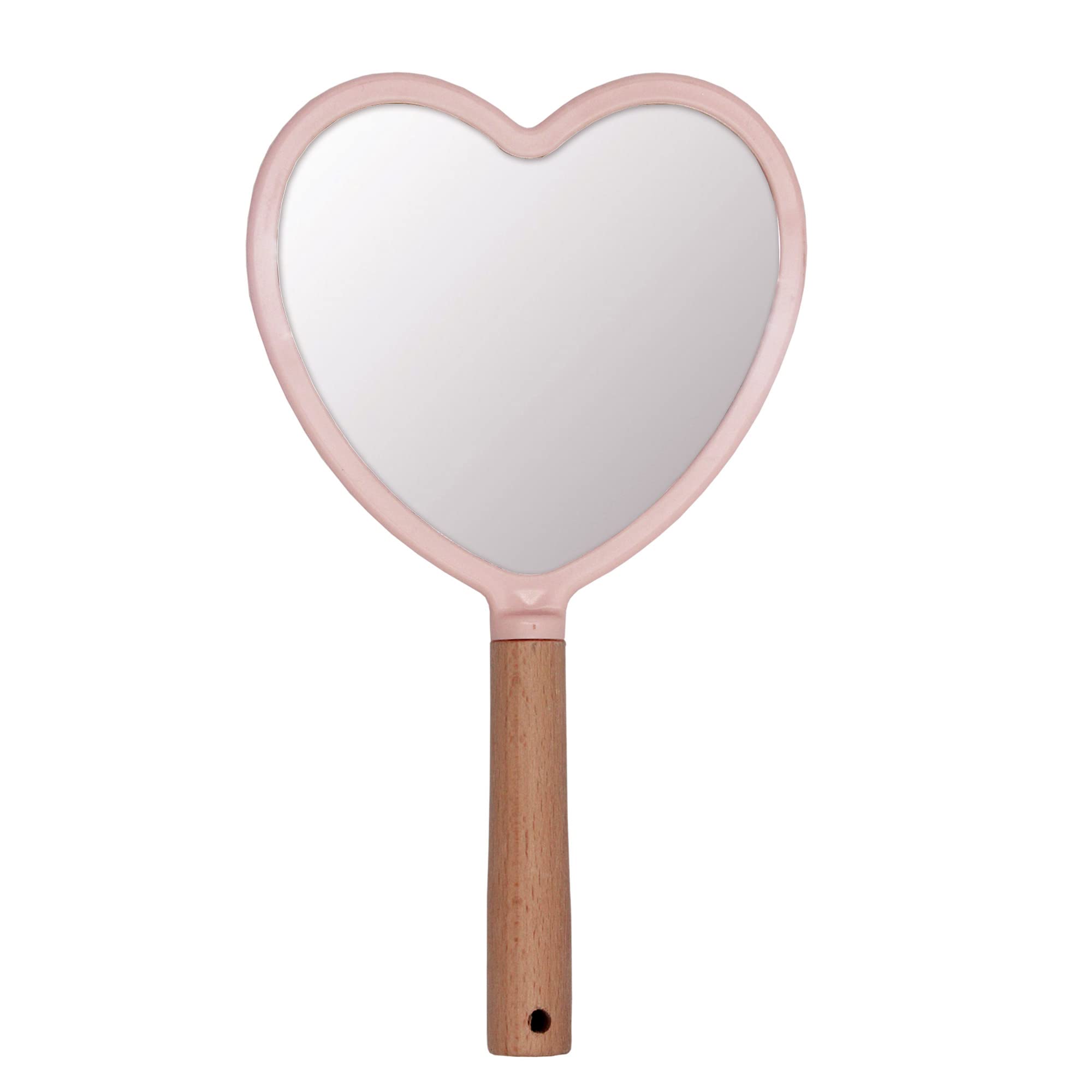 Eaoundm Handheld Wooden Makeup Mirror - Compact 5.5