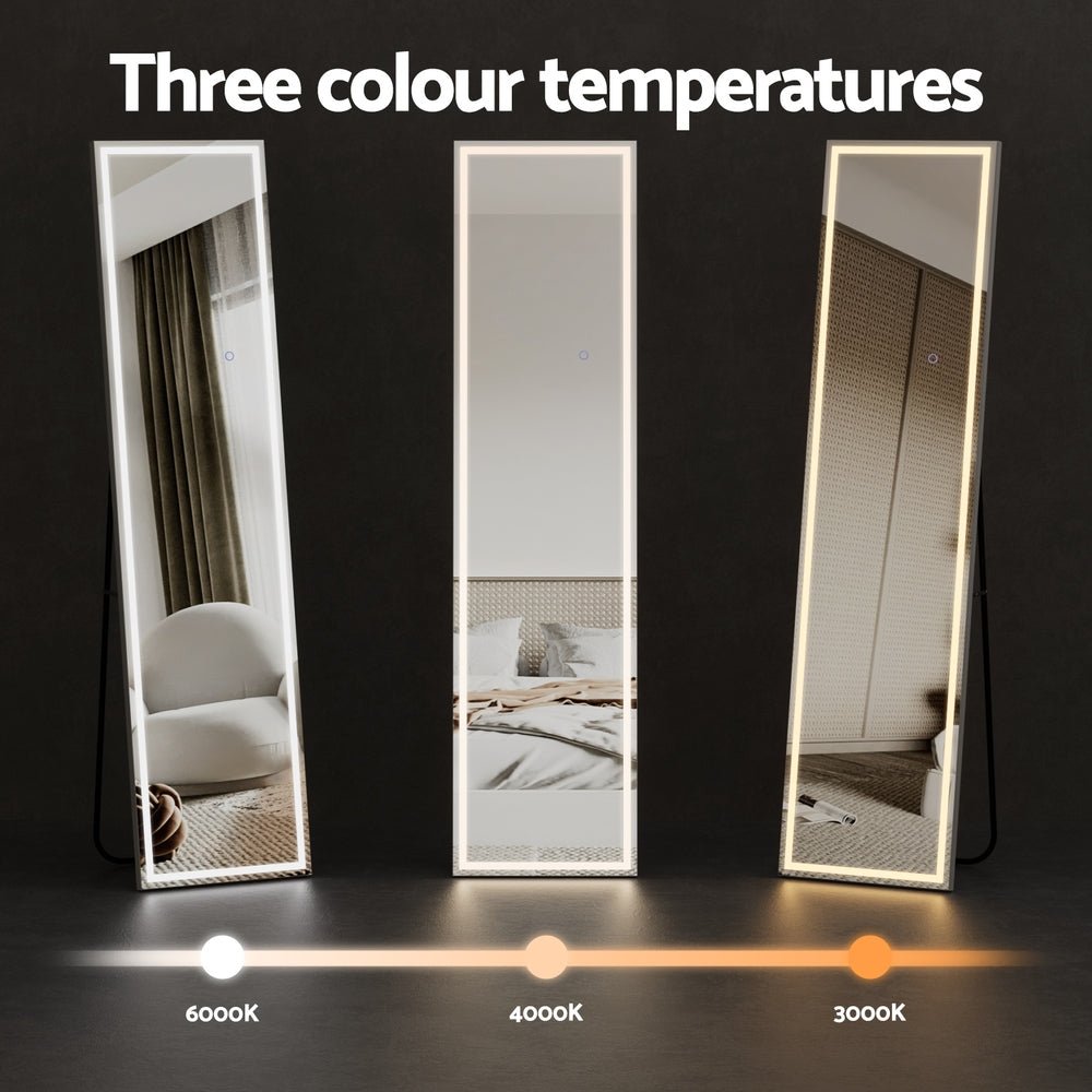 Full Length LED Floor Mirror with Lights - Modern Wall Mirror for Home Gym, Bedroom, and Dressing Room Decor