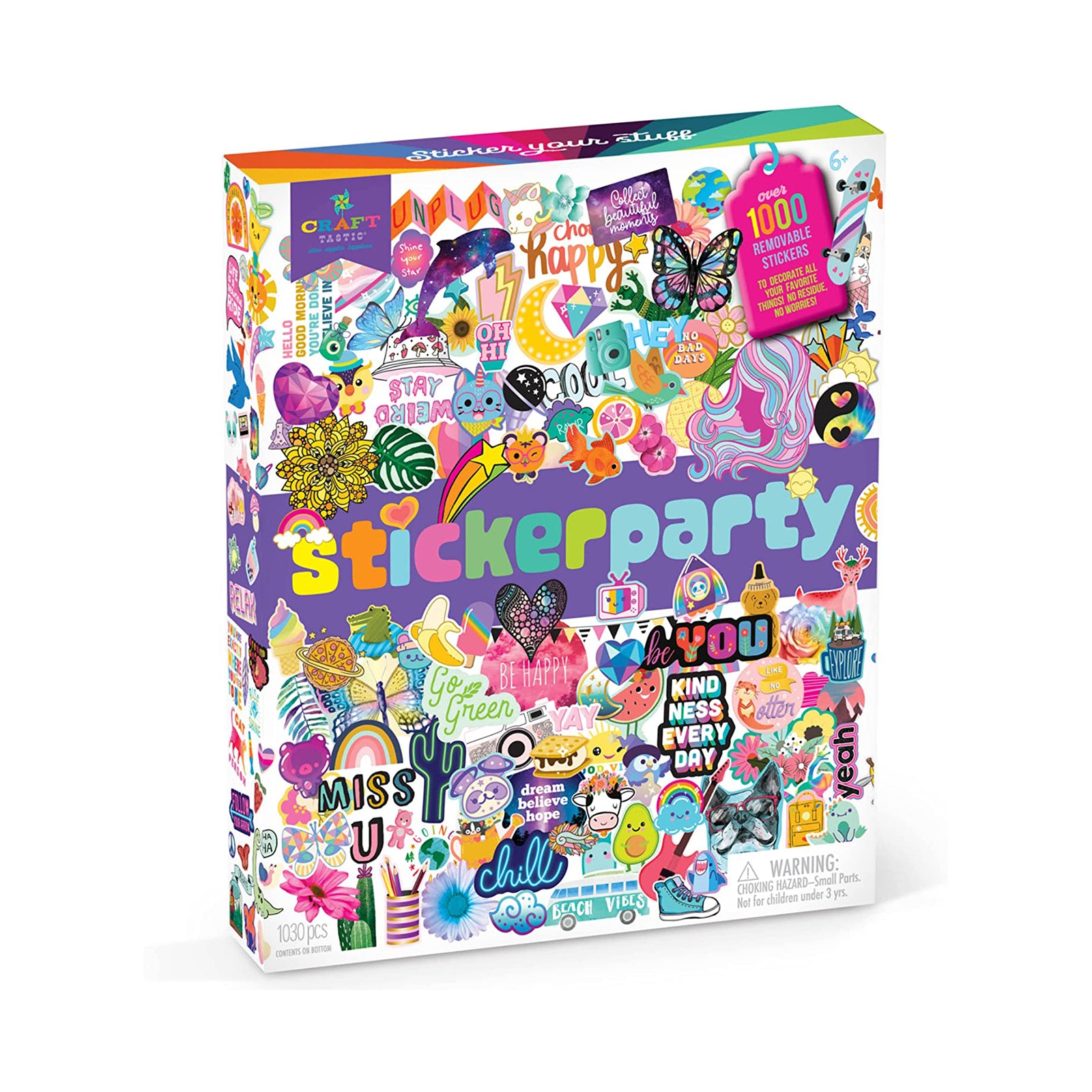 Craft-Tastic Sticker Party Kit - 500+ Removable Stickers for Kids DIY Crafts, Scrapbooking & Party Decorations - Fun Creative Activity for Birthdays, School Projects & Home Decor