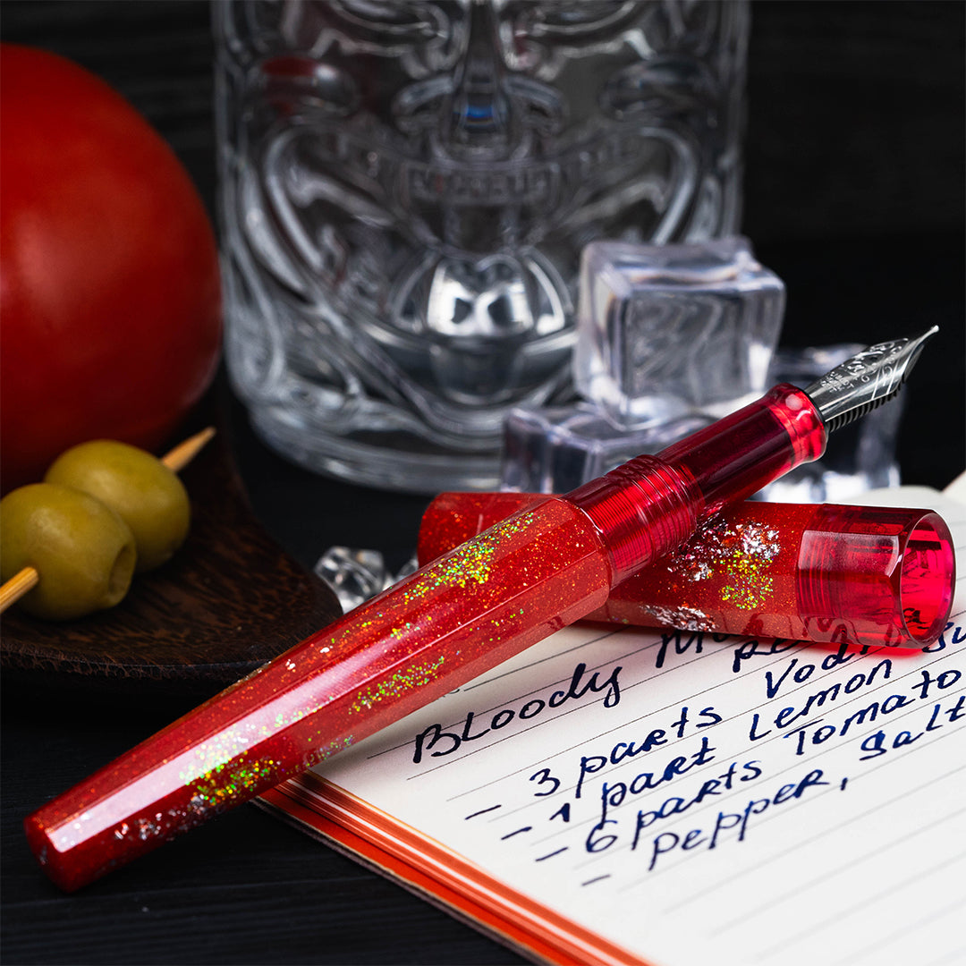 Benu Euphoria Fountain Pen - Premium Stainless Steel Nib, Smooth Writing, Elegant Bloody Mary Red - Perfect for Calligraphy, Journaling & Gift Giving