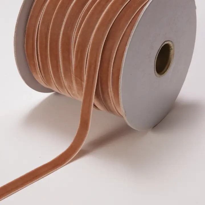 3/8 Inch Classic Velvet Gold Ribbon for Gift Wrapping, DIY Crafts, and Holiday Decorations