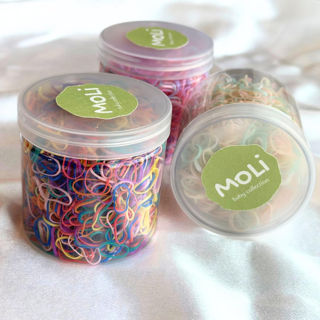 1500pcs Baby Hair Elastics - Soft Rubber Bands for Toddlers & Infants | Green