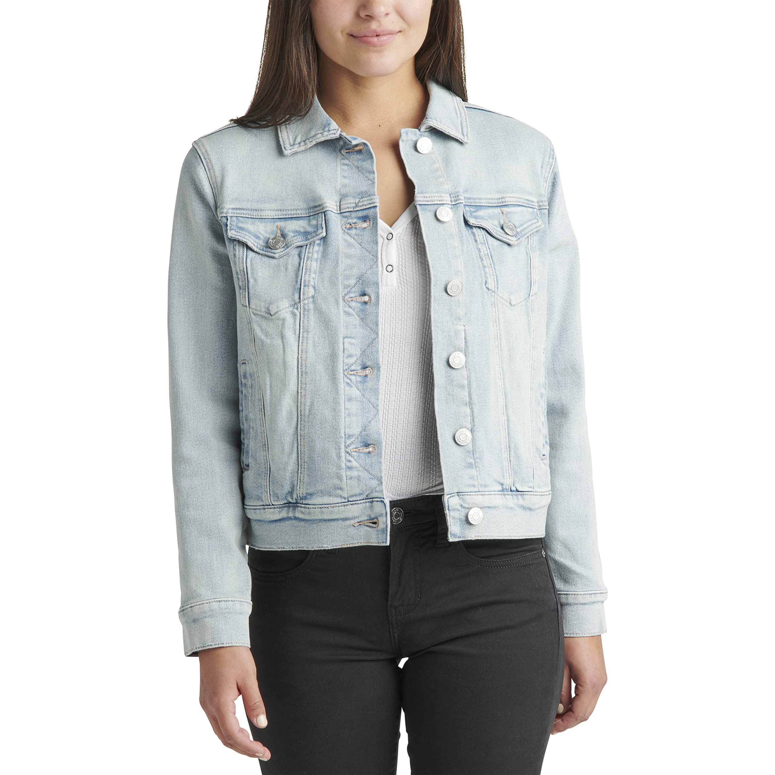 Jag Jeans Women's Kiara Classic Denim Jacket - Vintage Style Denim Jacket for Women, Lightweight & Comfortable - Perfect for Casual Outfits, Layering, and Everyday Wear