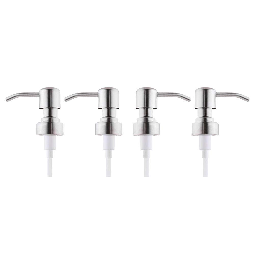 Cabilock 4-Pack Soap Dispenser Pump Heads - Replacement Press Pump Lids for Bathroom & Kitchen Bottles - Perfect for Liquid Soap, Lotion and Shampoo Dispensers