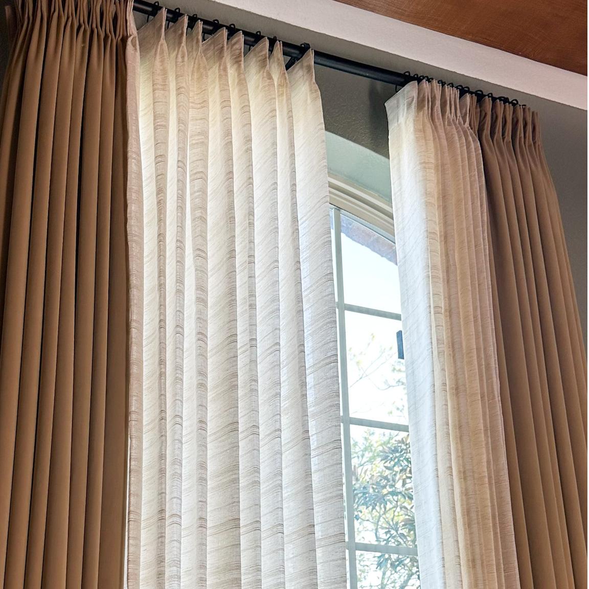 Luxury Blackout Curtains - Heavyweight Velvet Drapes with Thermal Insulation & Noise Reduction for Bedroom, Living Room - Custom Size Pleated Window Treatments (Flaxen Collection)
