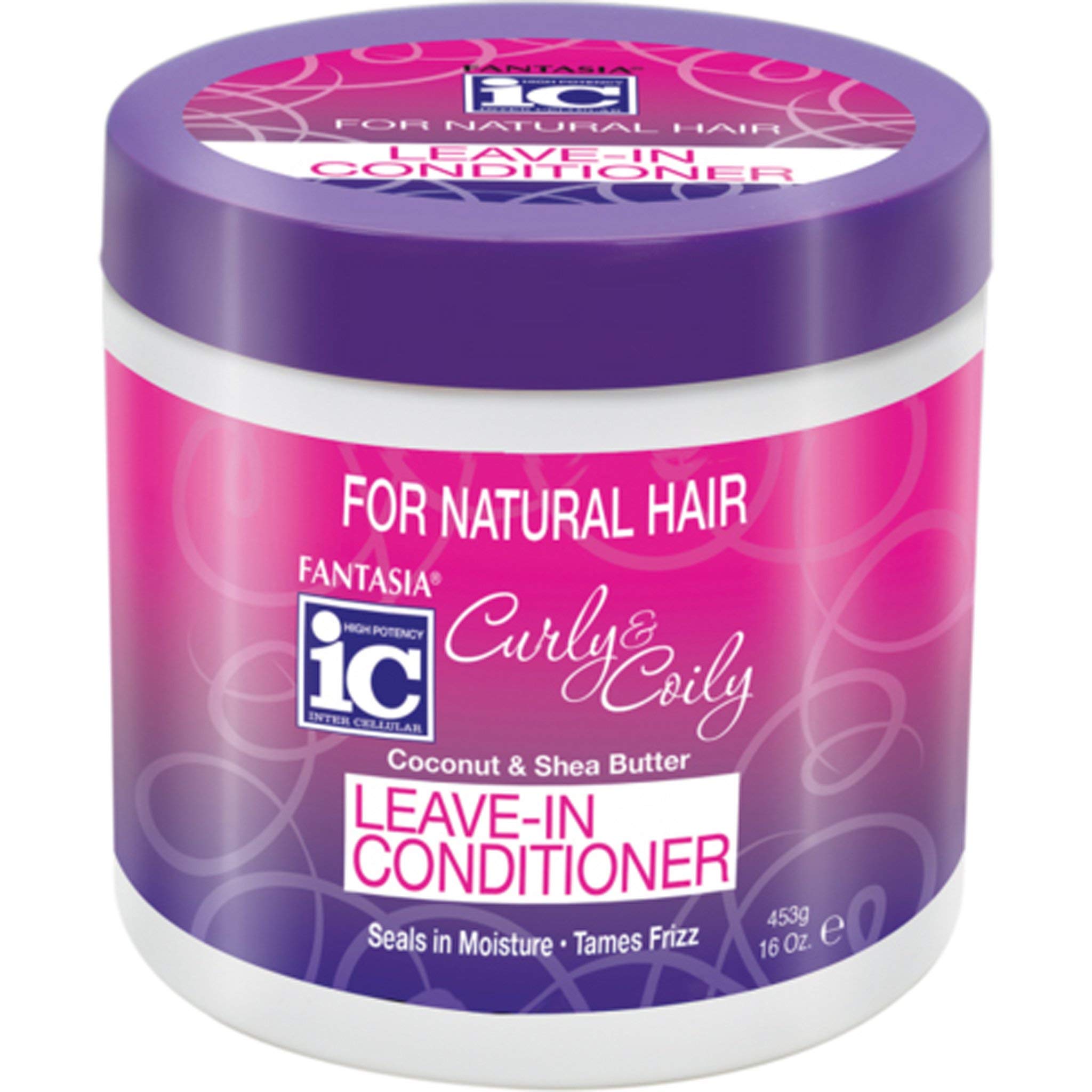 Fantasia Curly & Coily Leave-in Conditioner for Natural Hair - 16 oz (453g) Deep Hydration & Frizz Control - Perfect for Daily Moisturizing & Styling