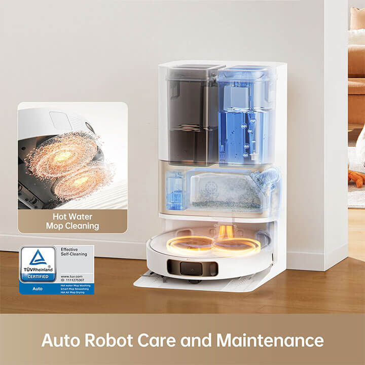 Dreame L10s Pro Ultra Heat Robot Vacuum and Mop - Self-Emptying Base, Self-Cleaning Mop, 5500Pa Strong Suction - Perfect for Hardwood Floors, Carpets, and Pet Hair Cleaning
