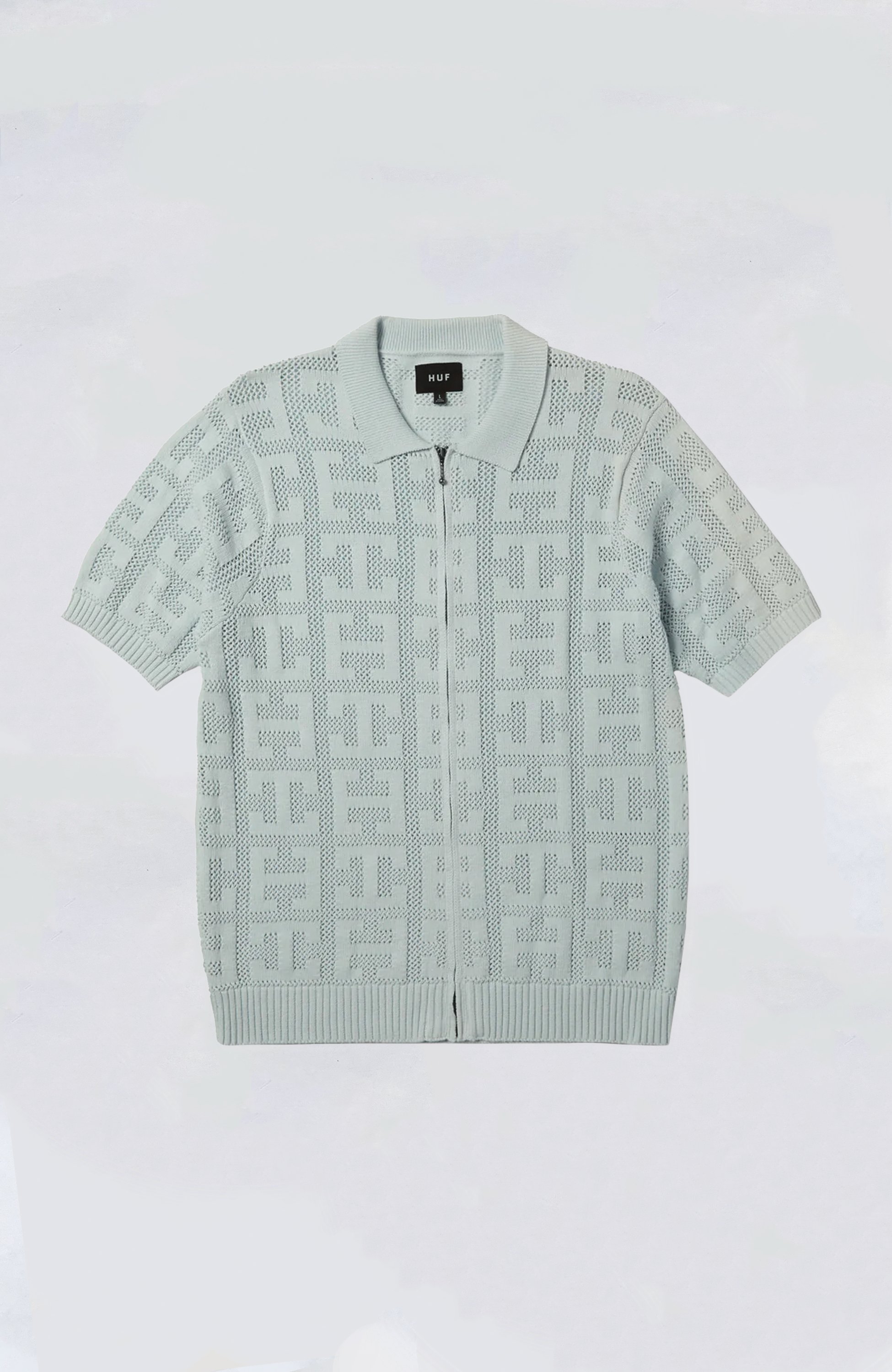 HUF Monogram Jacquard Zip Sweater for Men | Stylish Pullover Hoodie with Zipper | Perfect for Streetwear & Casual Outfits