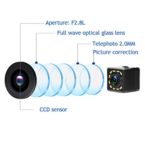 12 LED Waterproof Shockproof Reversing Backup Camera for Nissan Altima/Latio/Tiida/Sentra/Maxima/Teana - HD Night Vision Parking Aid for Sedans, SUVs & Trucks (Perfect for Tight Parking & Reversing Safety)