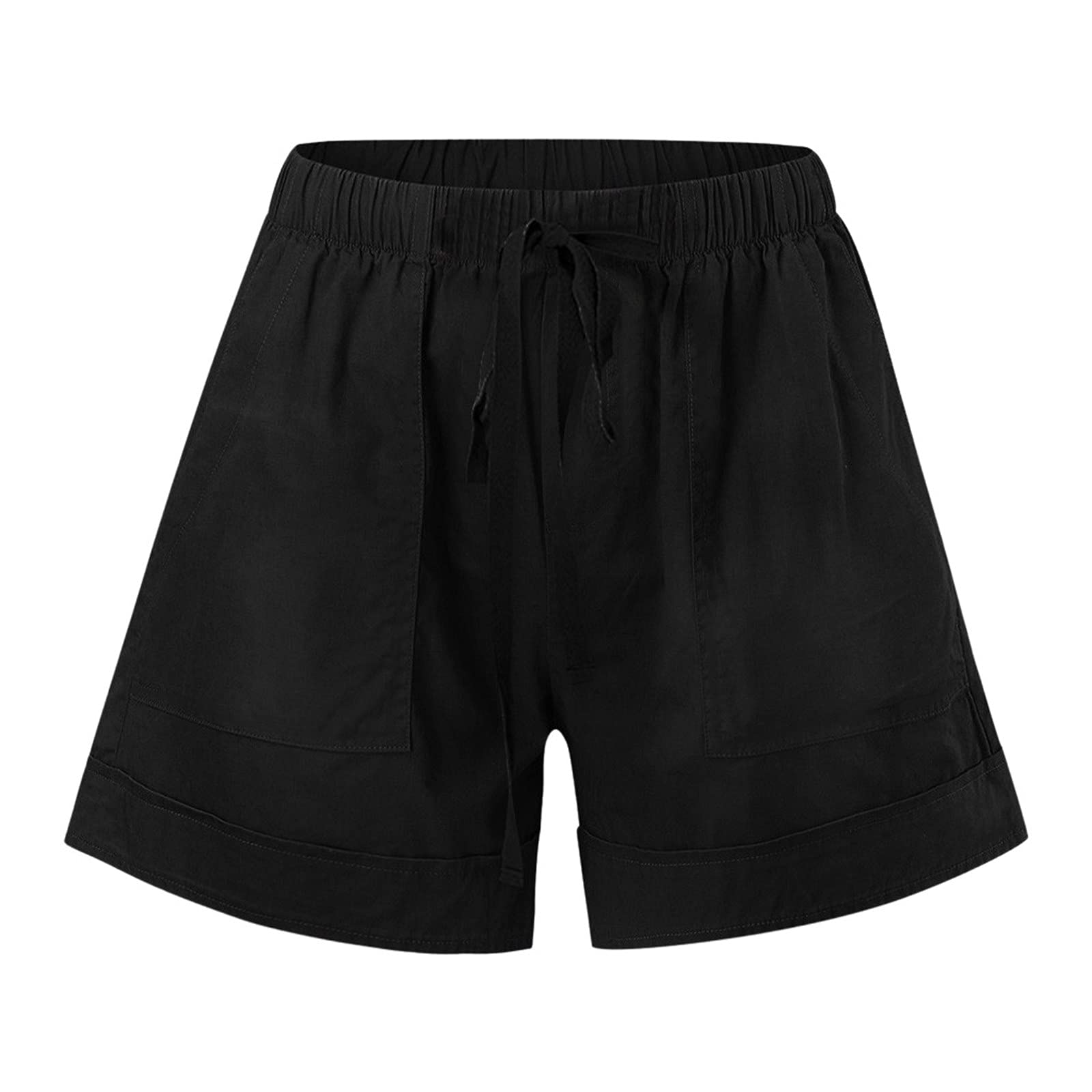Trendy Women's Summer Shorts with Pockets - Comfy Elastic Waist for Beach & Casual Wear