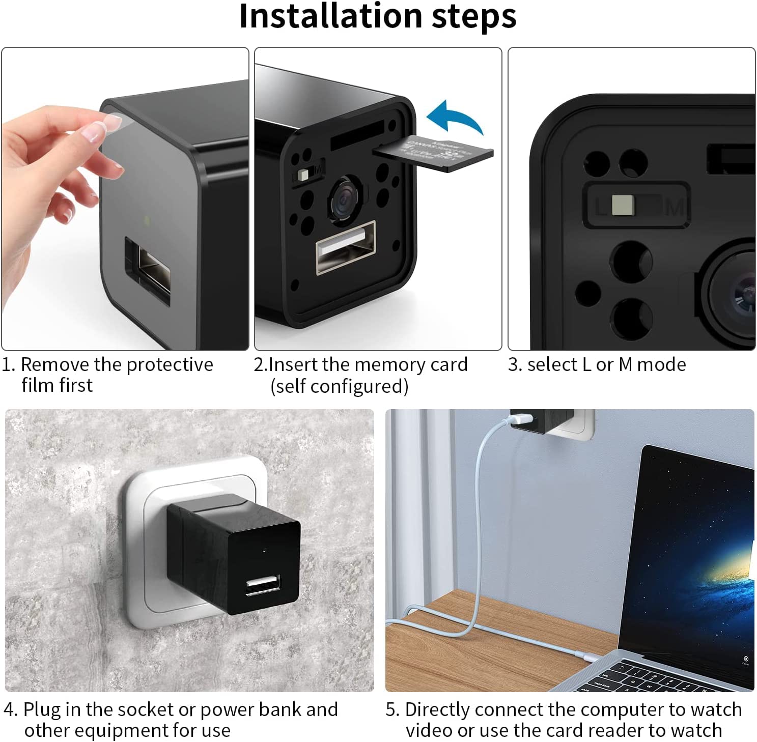 1080P Hidden Spy Camera with Motion Detection - No Audio Video Recording - Mini Covert Nanny Cam for Home Security - Includes 32GB Micro SD Card - Perfect for Indoor Monitoring, Baby Watching & Office Surveillance