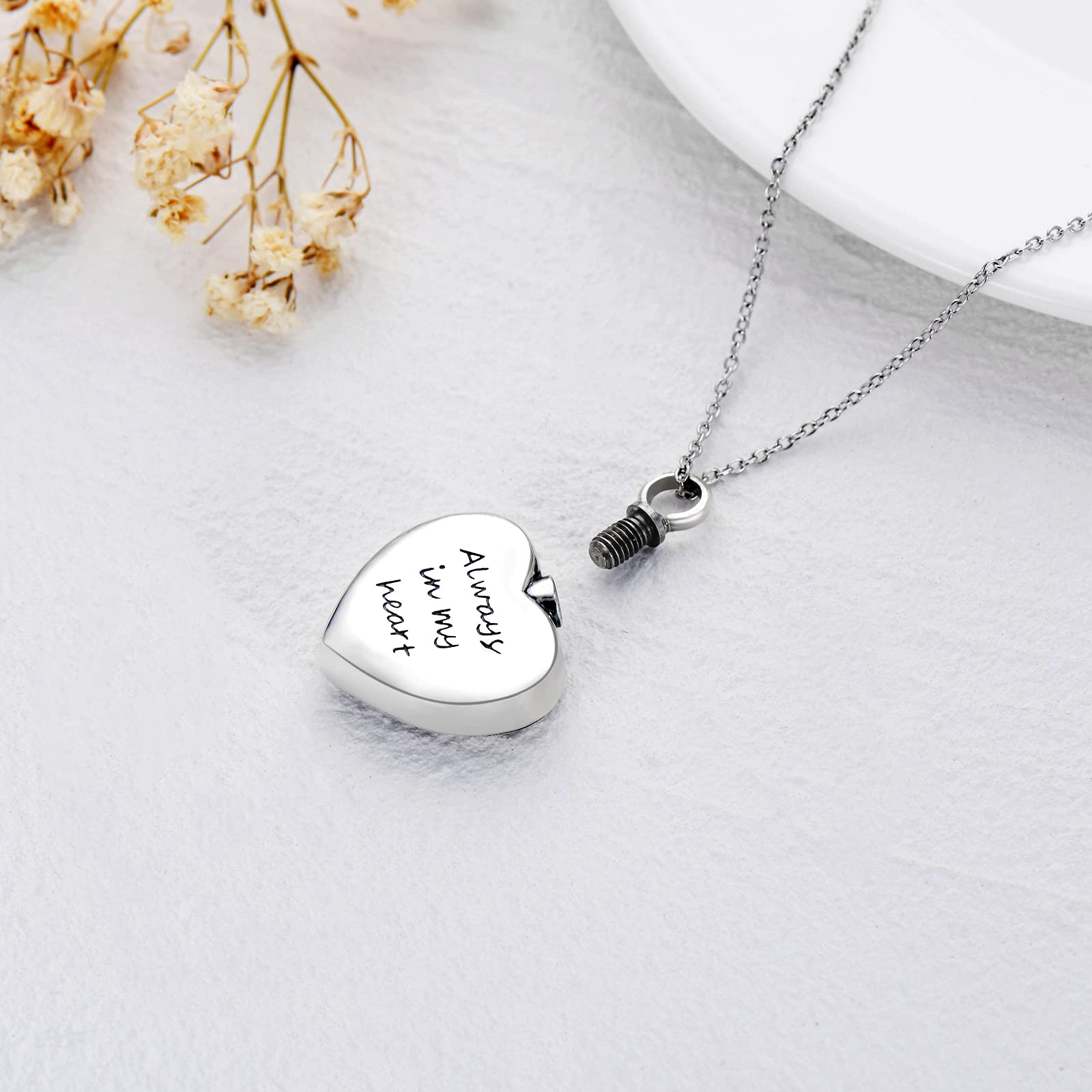 SOULMEET Sterling Silver Cremation Jewelry for Ashes - Memorial Urn Necklace for Women & Men to Keep Loved Ones Close - Perfect for Funerals, Memorials & Everyday Wear