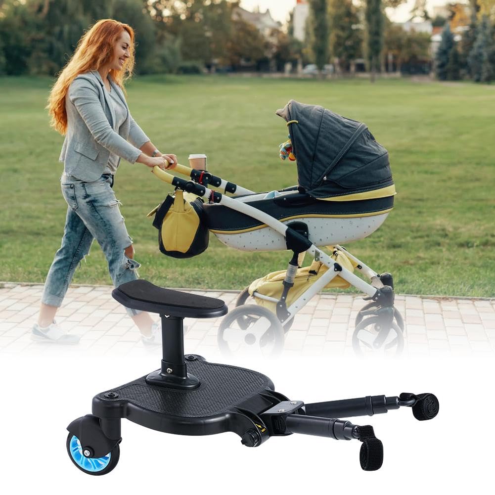Universal Stroller Board with Seat - Comfortable Wheeled Buggy Board for Pushchairs, 3-in-1 Stroller Attachment for Toddlers & Kids | Perfect for Shopping, Travel & Family Outings