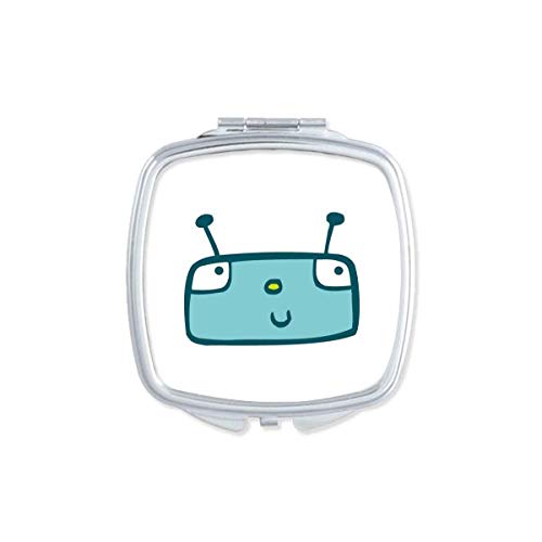 DIYthinker Universe & Alien Blue Robot Mirror - Portable Compact Double-Sided Pocket Makeup Mirror for Travel, Home, and On-the-Go Touchups