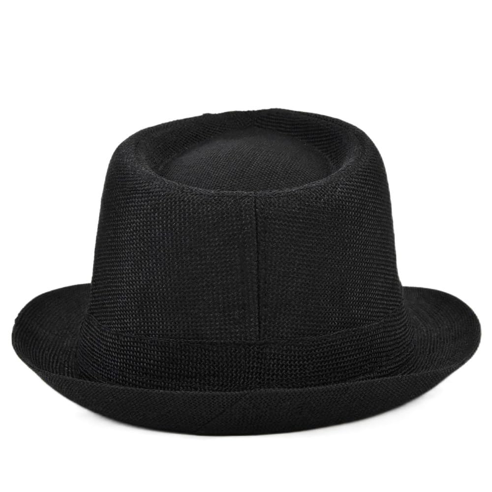 Stylish Summer Linen Fedora Hat with Short Brim - Lightweight Cuban Sun Hat for Men & Women - Perfect for Beach, Travel, and Outdoor Activities